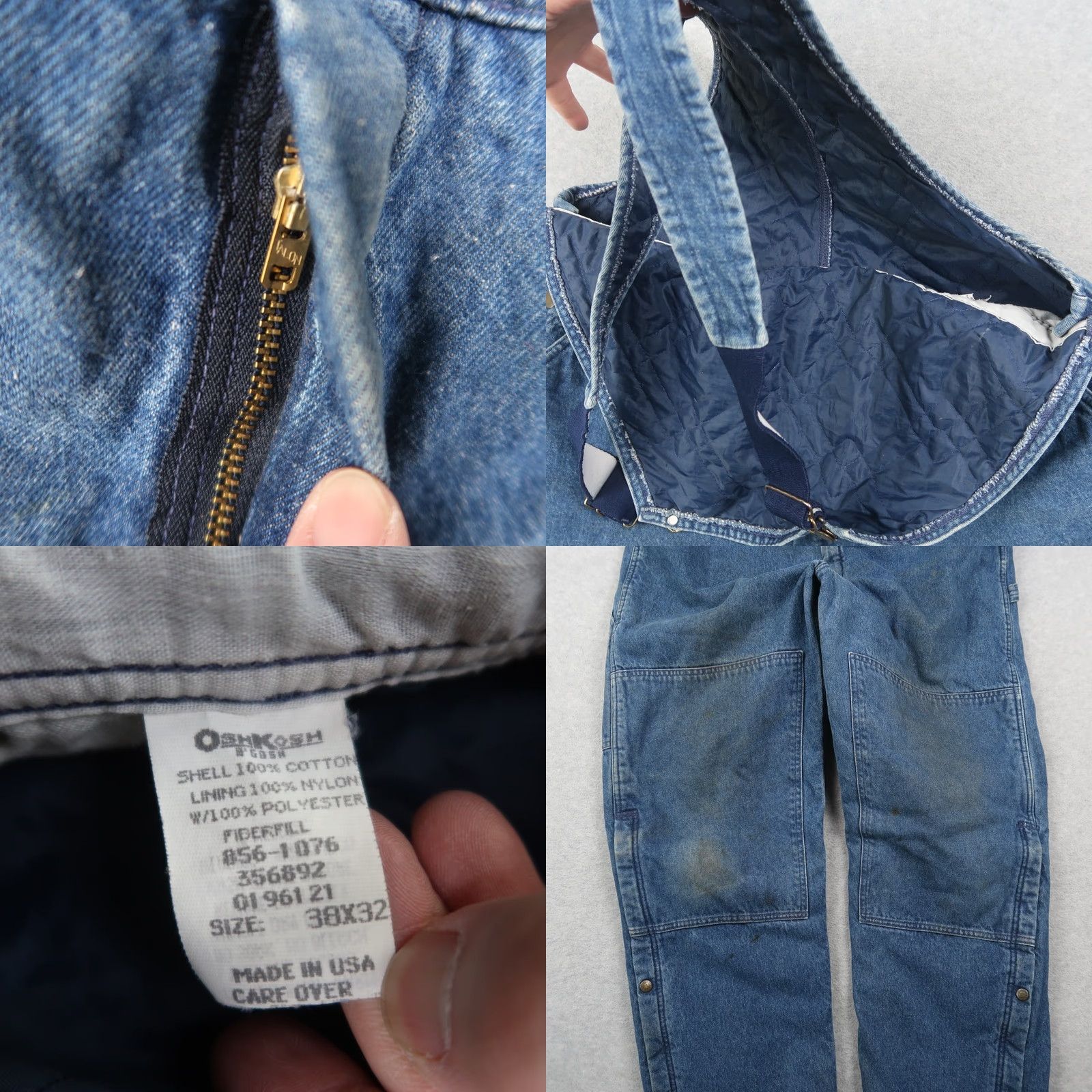 Vintage VINTAGE OshKosh B’Gosh Denim Overalls Mens 38x32 Blue 5-Pocket Denim Insulated USA 80s 90s Size US 38 / EU 54 - 8 Thumbnail