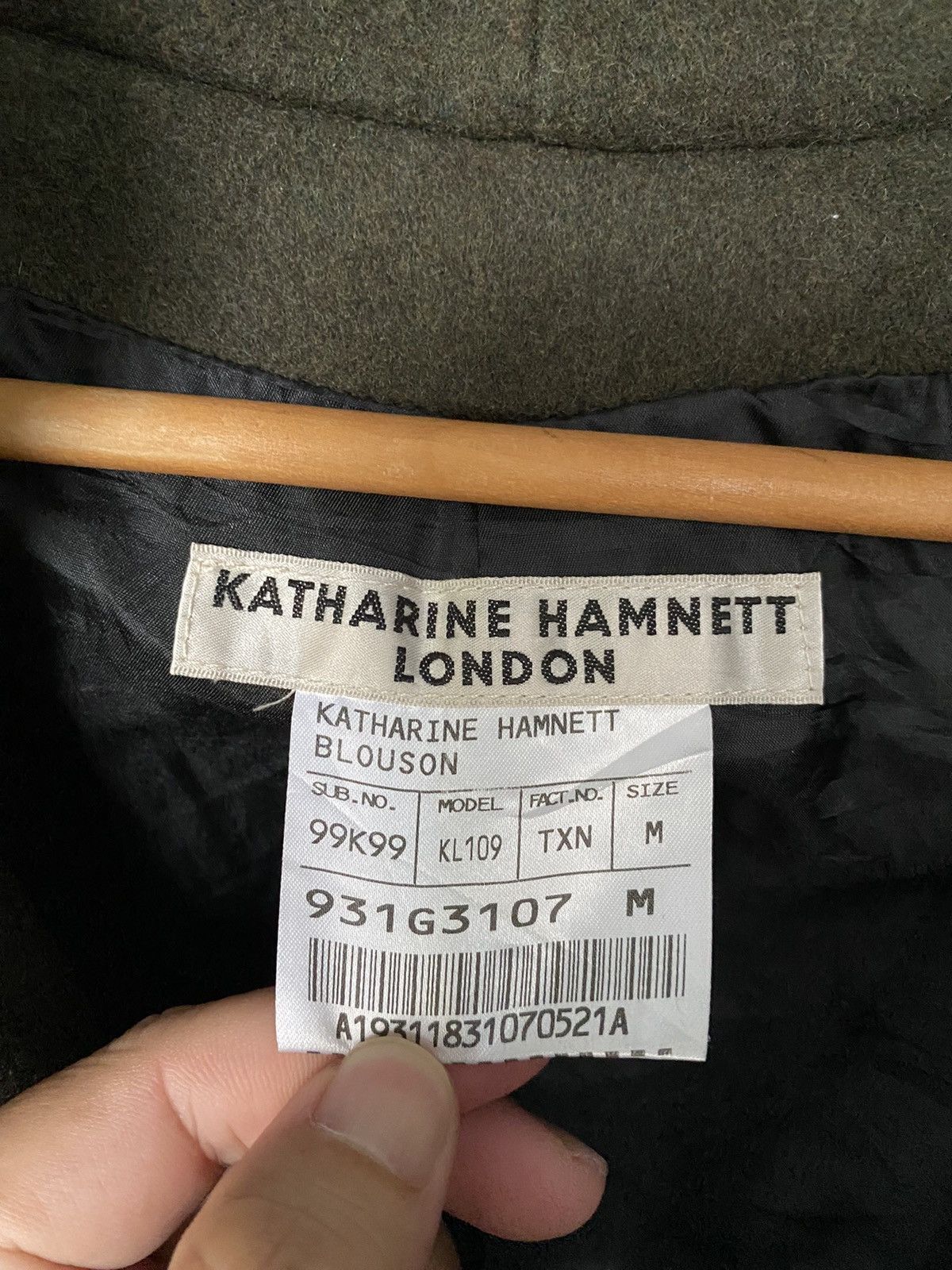 Katharine Hamnett London Vtg K.Hamnett Gimmick Bono Wool padded large hoodie Size US S / EU 44-46 / 1 - 22 Thumbnail
