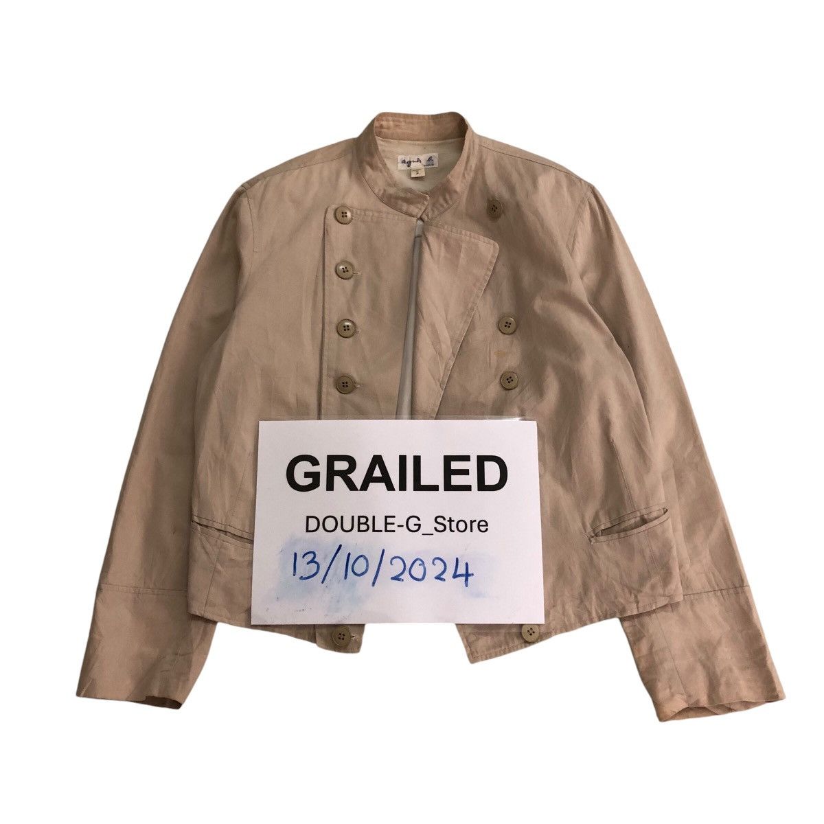 📌Cropped Biker Jacket Agnes B. Double Layer Breast Rare