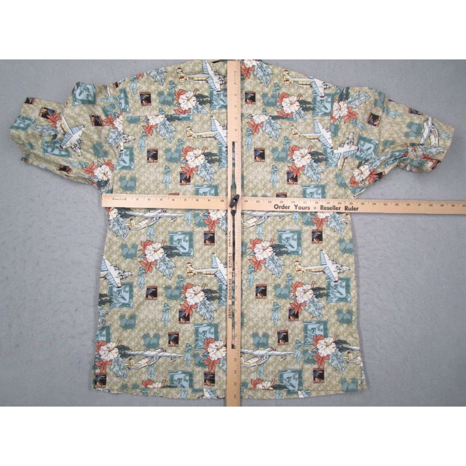RVCA VINTAGE Ocean Pacific OP Sport Men's Medium Beige Short Sleeve Hawaiian Shirt Size US M / EU 48-50 / 2 - 4 Thumbnail