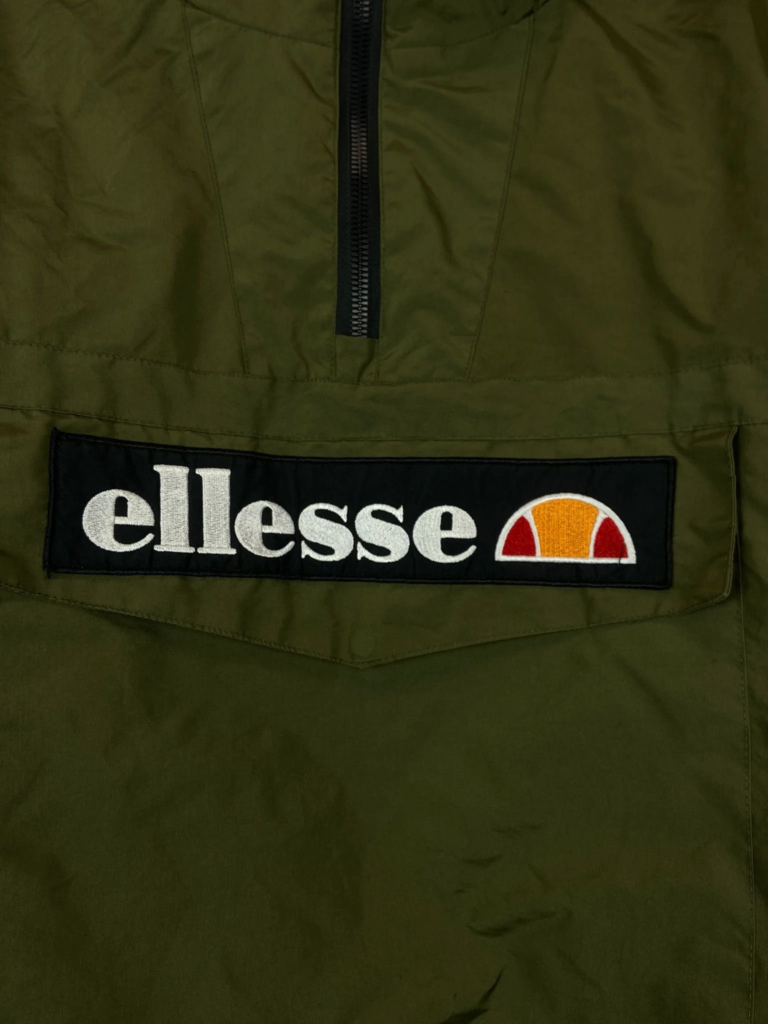 Ellesse Ellesse Anorak Jacket Khaki Hooded Box Logo Embroidered Size US XL / EU 56 / 4 - 2 Thumbnail