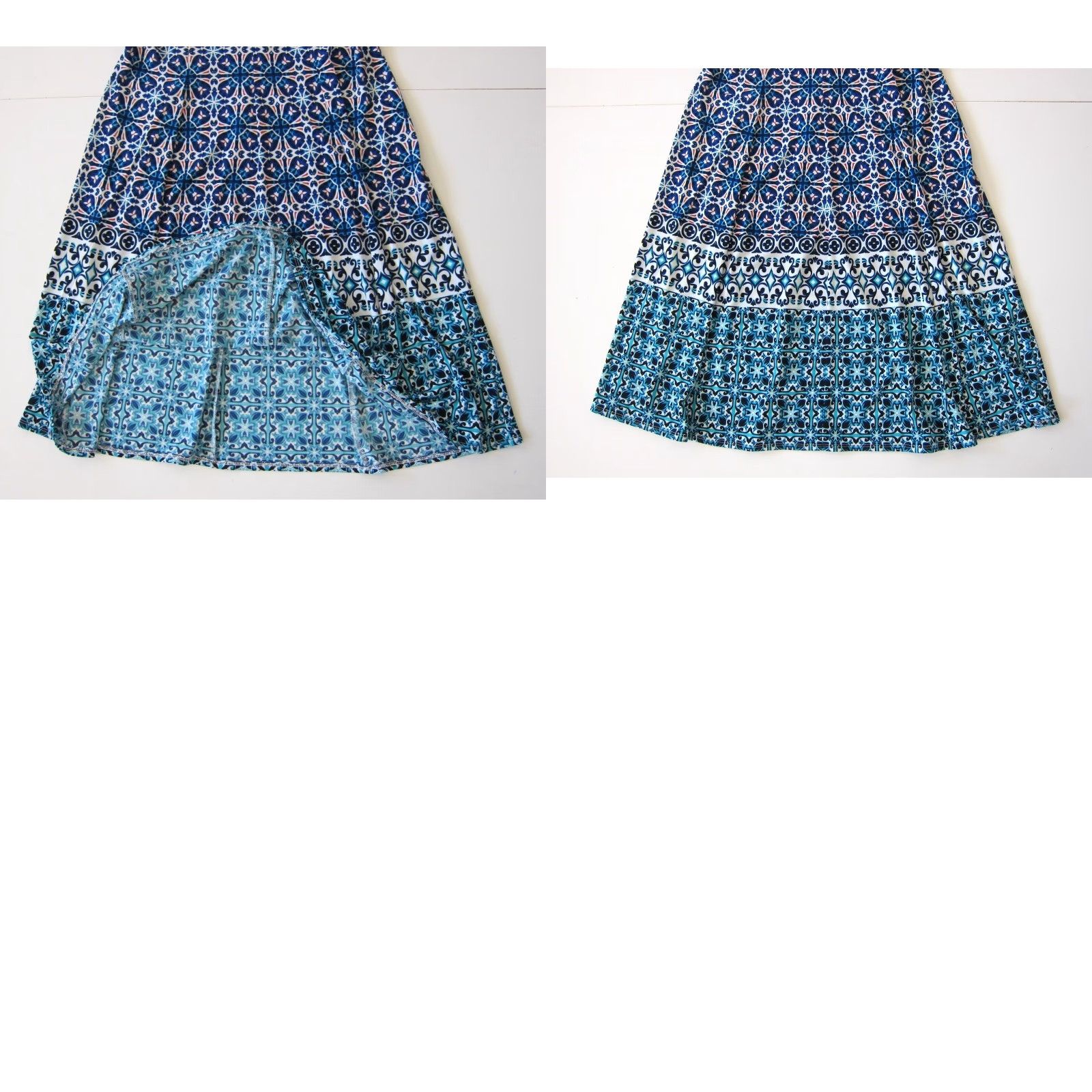 Vintage Wisp Dress 8 Sleeveless Shift A-Line Halter Tank Blue Floral High Neck N/A Size M / US 6-8 / IT 42-44 - 8 Thumbnail