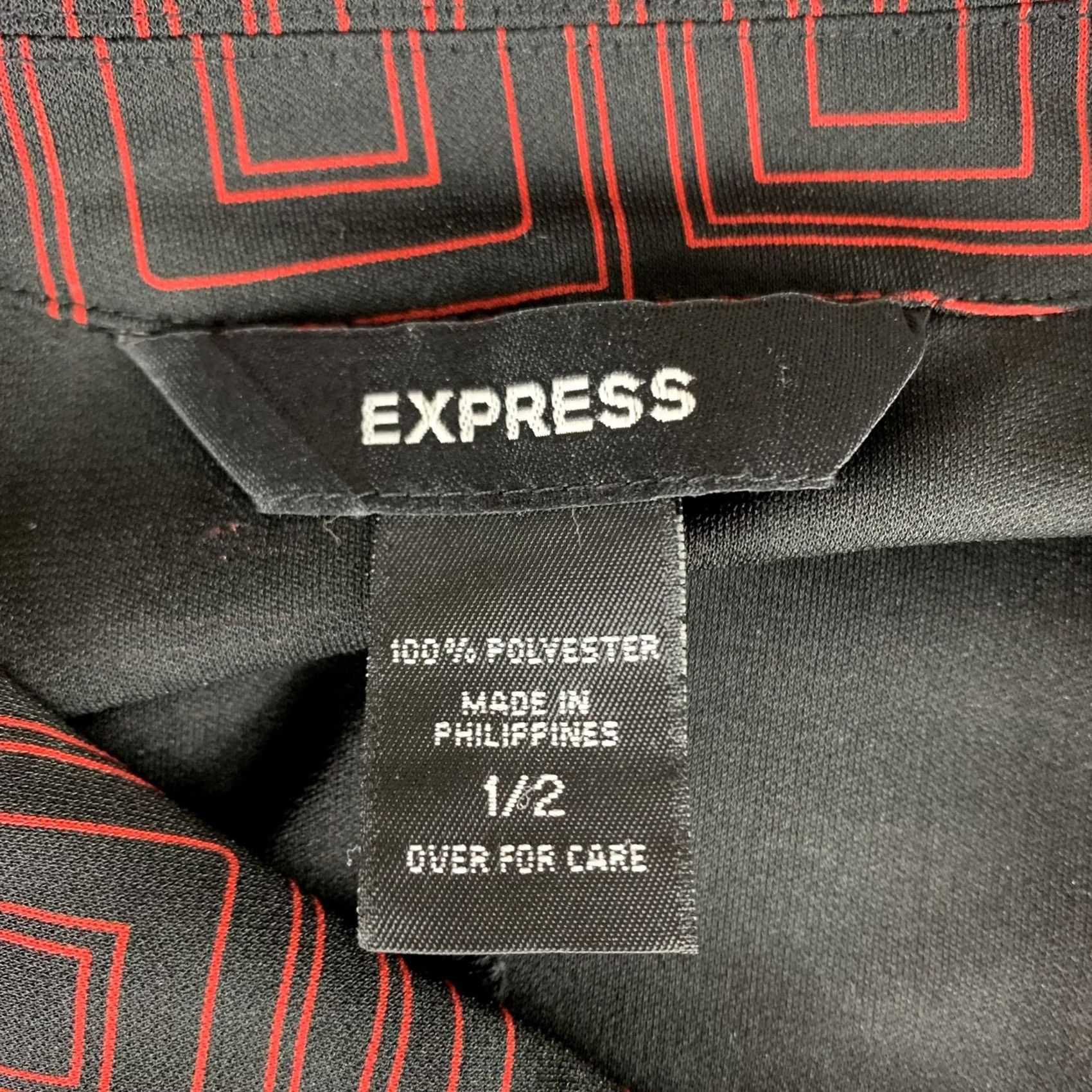 Express EXPRESS DRESS WOMENS RED BLACK PULLOVER LONG SLEEVE SIZE 1/2 SIDE SEWN Size XS / US 0-2 / IT 36-38 - 3 Thumbnail