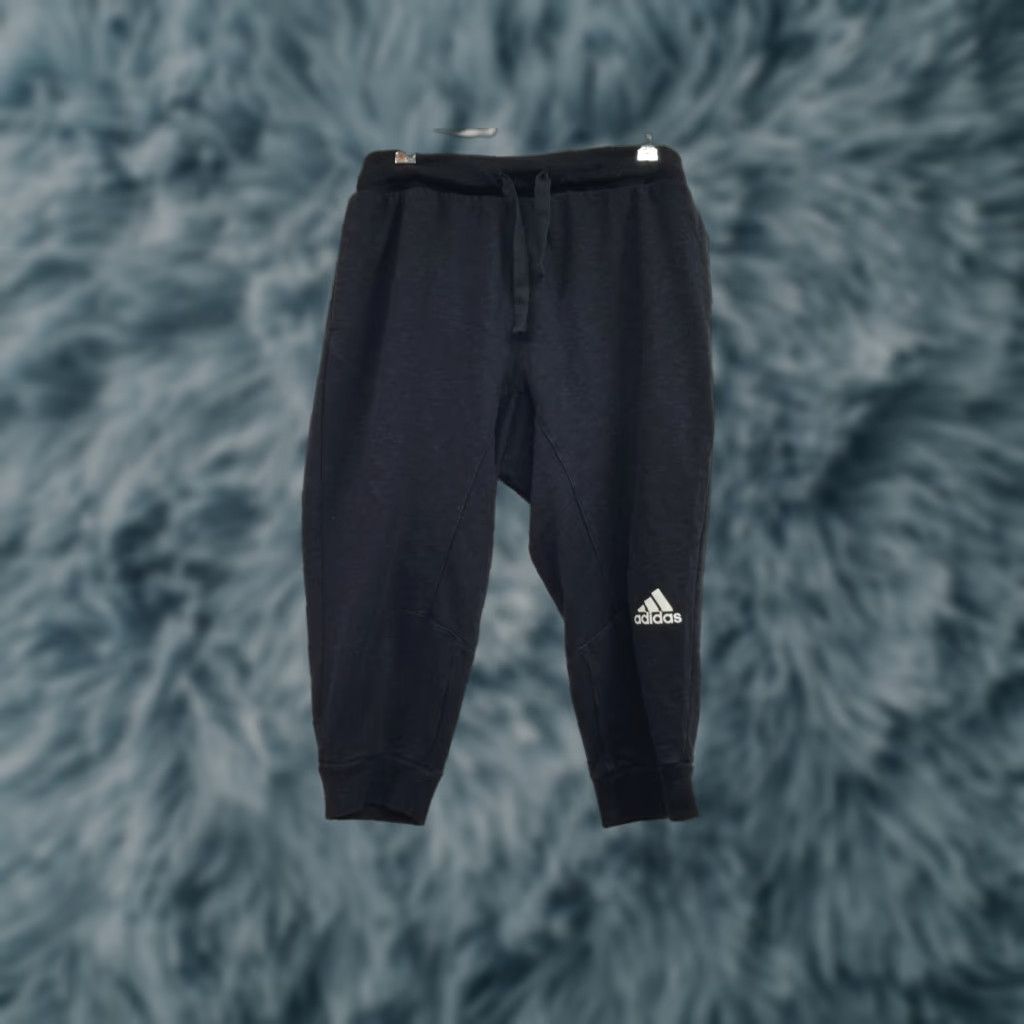 Adidas Adidas Sweatpants Crop Black Striped Elastic Waist Drawstring Logo Size M Jogger Unisex Adults Mens Womens? Size 32" / US 10 / IT 46 - 1 Thumbnail