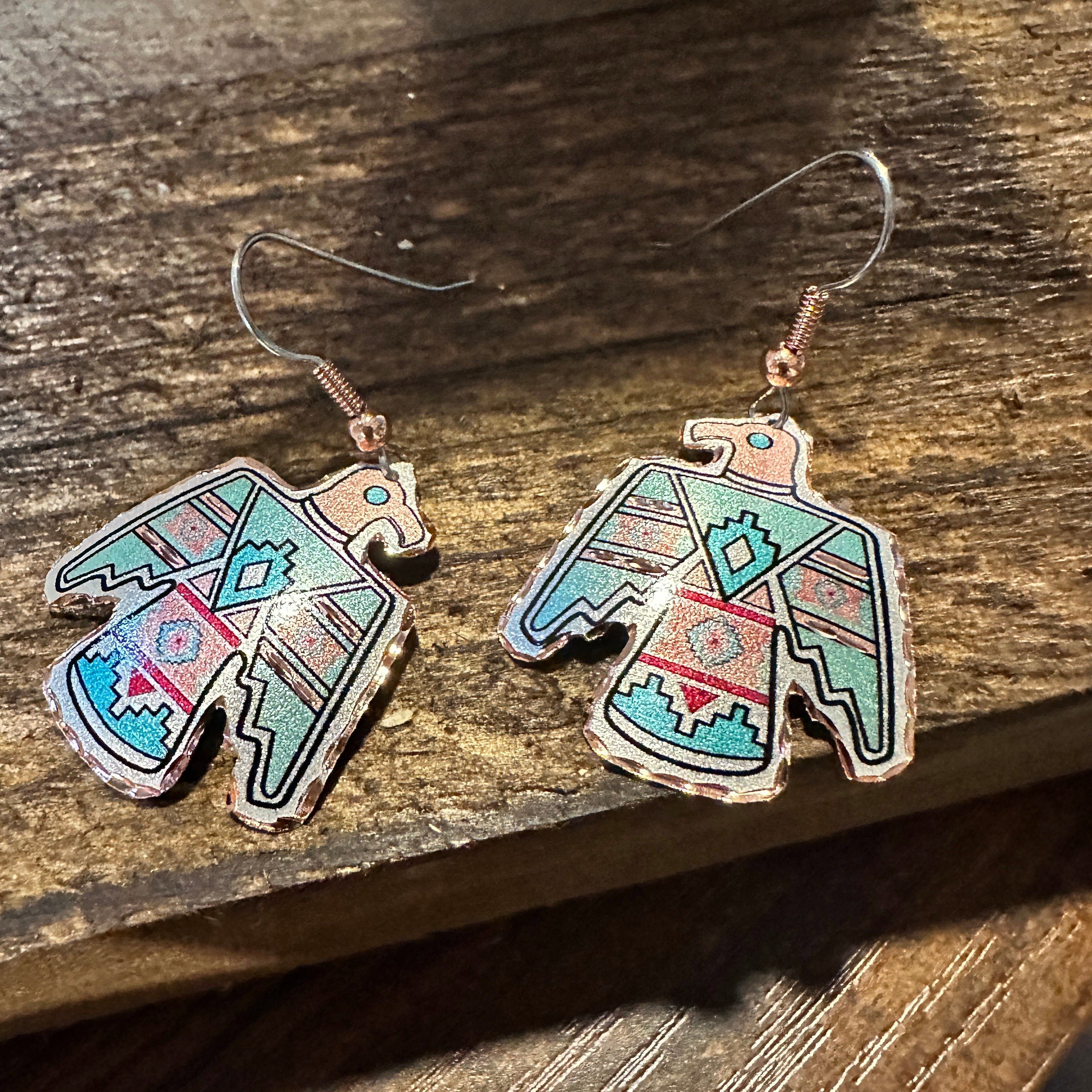 Other Handcrafted Boho Copper Earrings, Southwestern Thunderbird Size ONE SIZE - 8 Thumbnail