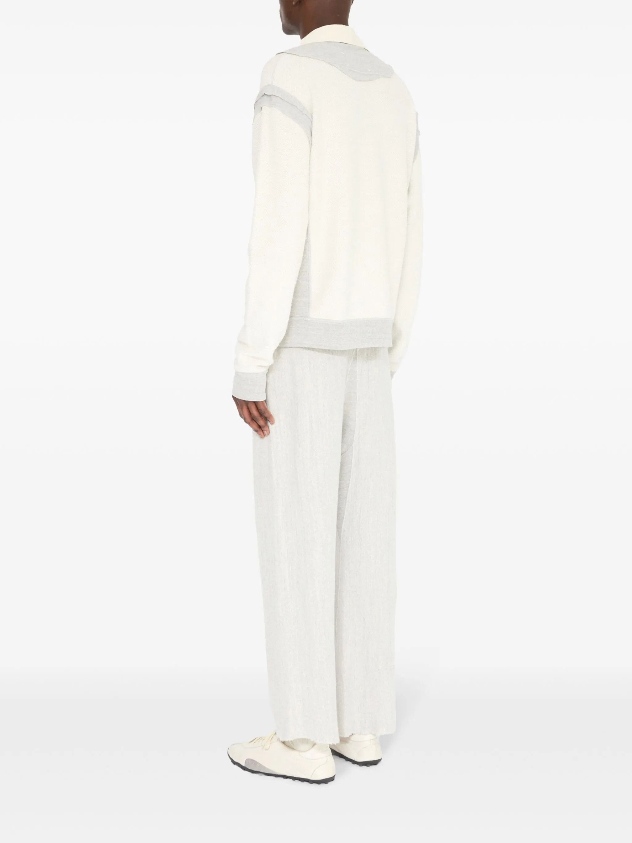 Maison Margiela oc11z0526 Textured-finish Polo Shirt in Beige/Gray Size US XL / EU 56 / 4 - 5 Thumbnail