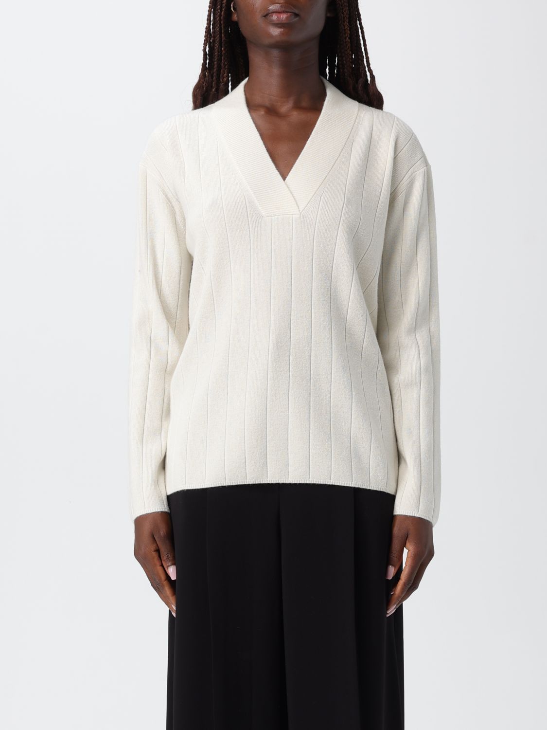 Max Mara Max Mara Sweater Woman White Size L / US 10 / IT 46 - 1 Thumbnail