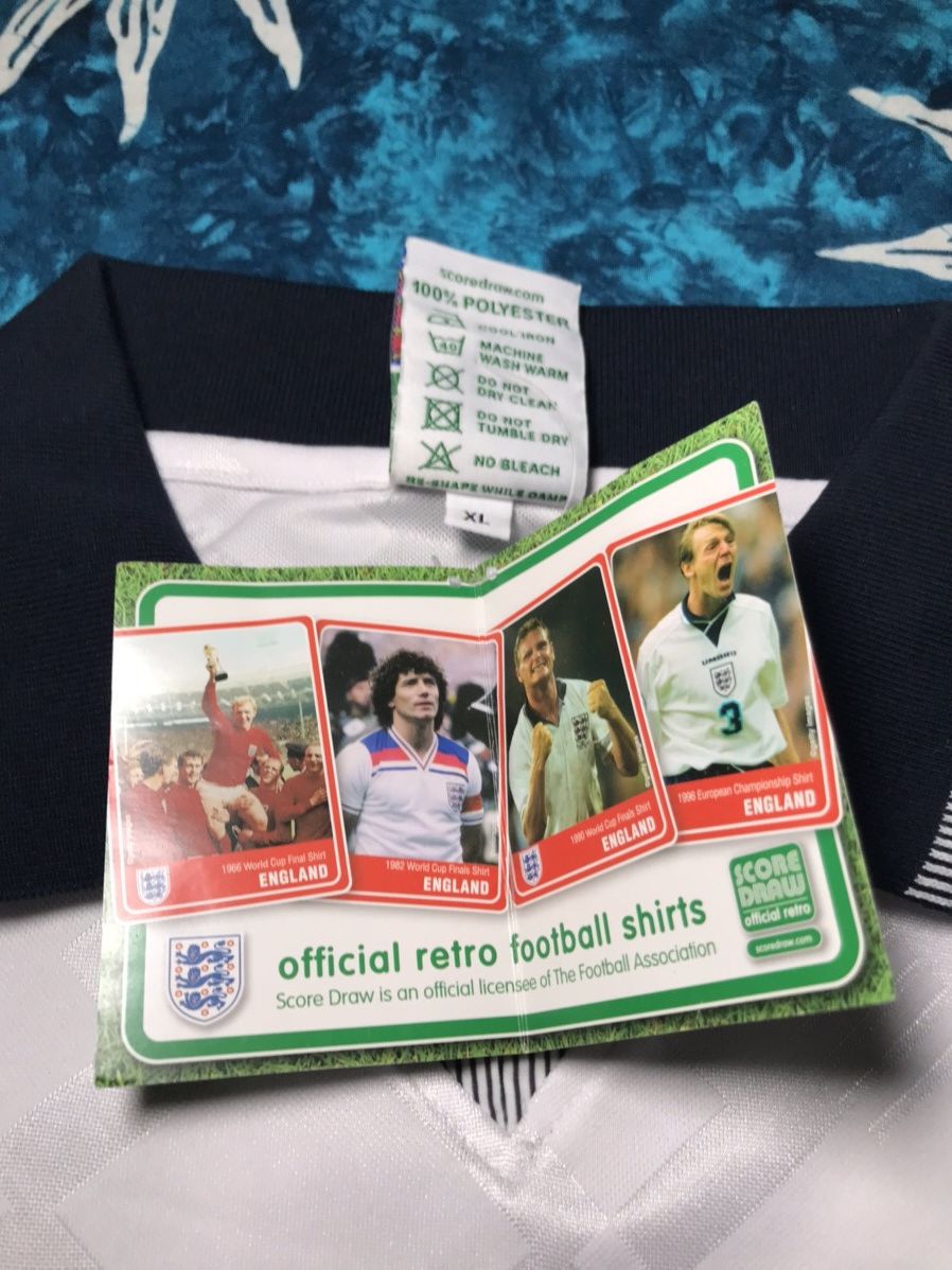 Vintage Score Draw England 1990/1992 Home Shirt Umbro Soccer Jersey Size US XL / EU 56 / 4 - 8 Thumbnail
