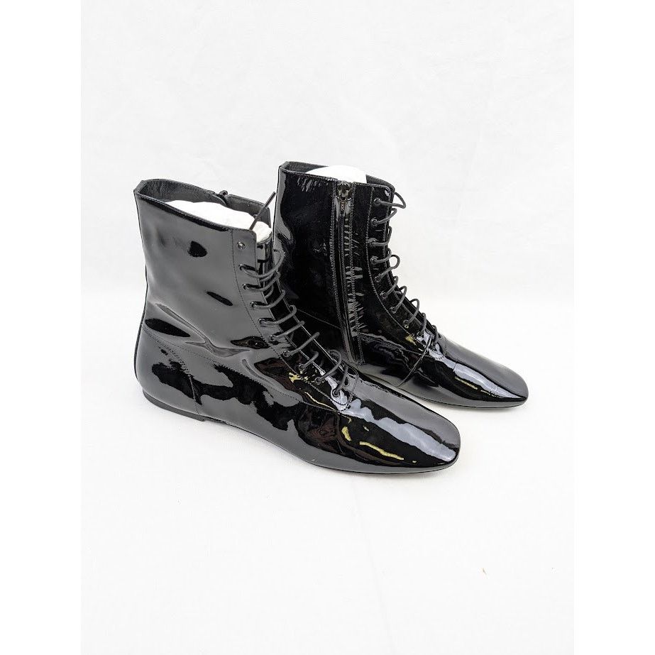 Saint Laurent Paris o1rshd1 Tadzio 05 High-Top Lace Boots in Nero Size US 12 / EU 45 - 17 Thumbnail