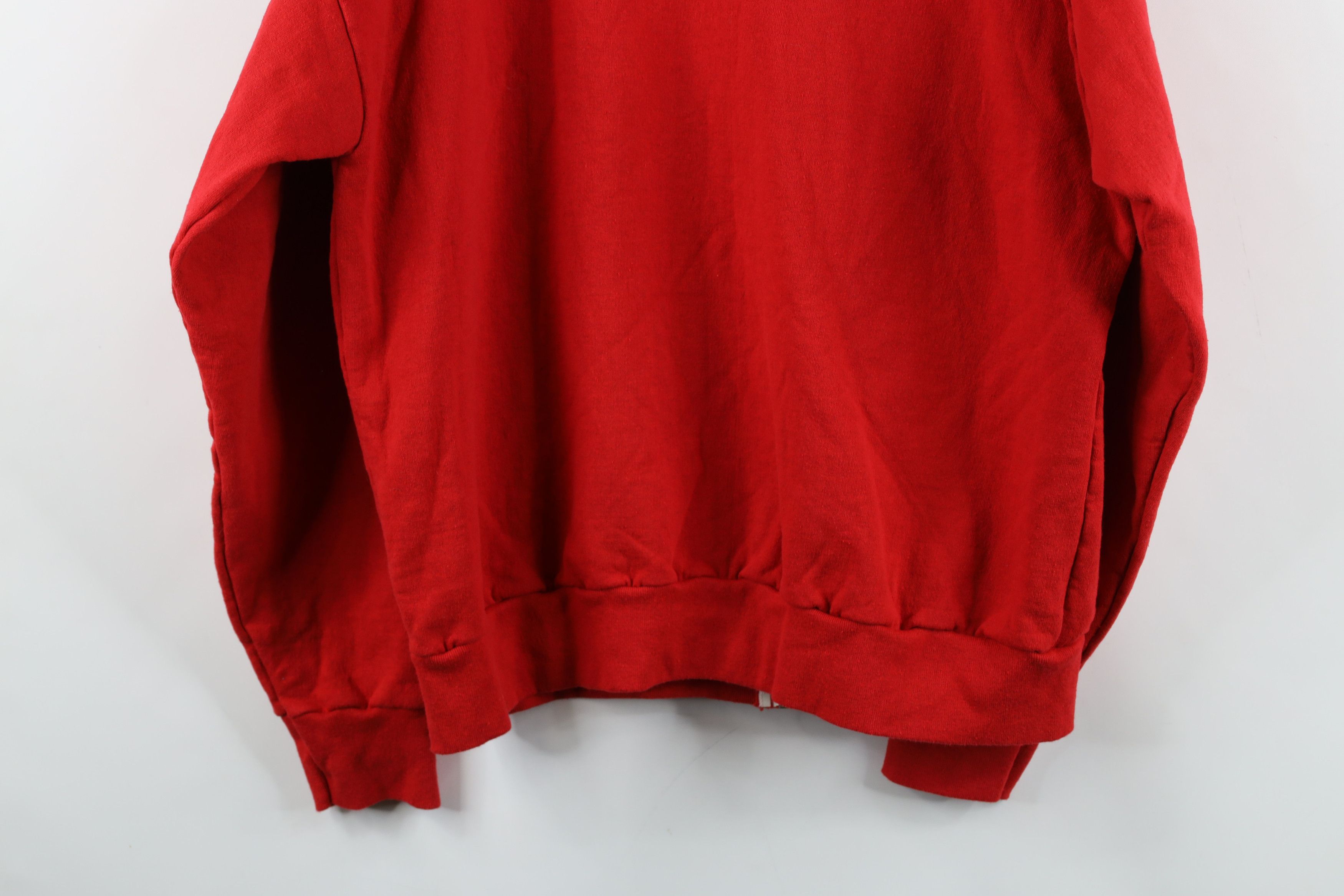 Vintage Vintage 70s Streetwear Full Zip Hoodie Sweatshirt Red USA Size US XL / EU 56 / 4 - 12 Thumbnail