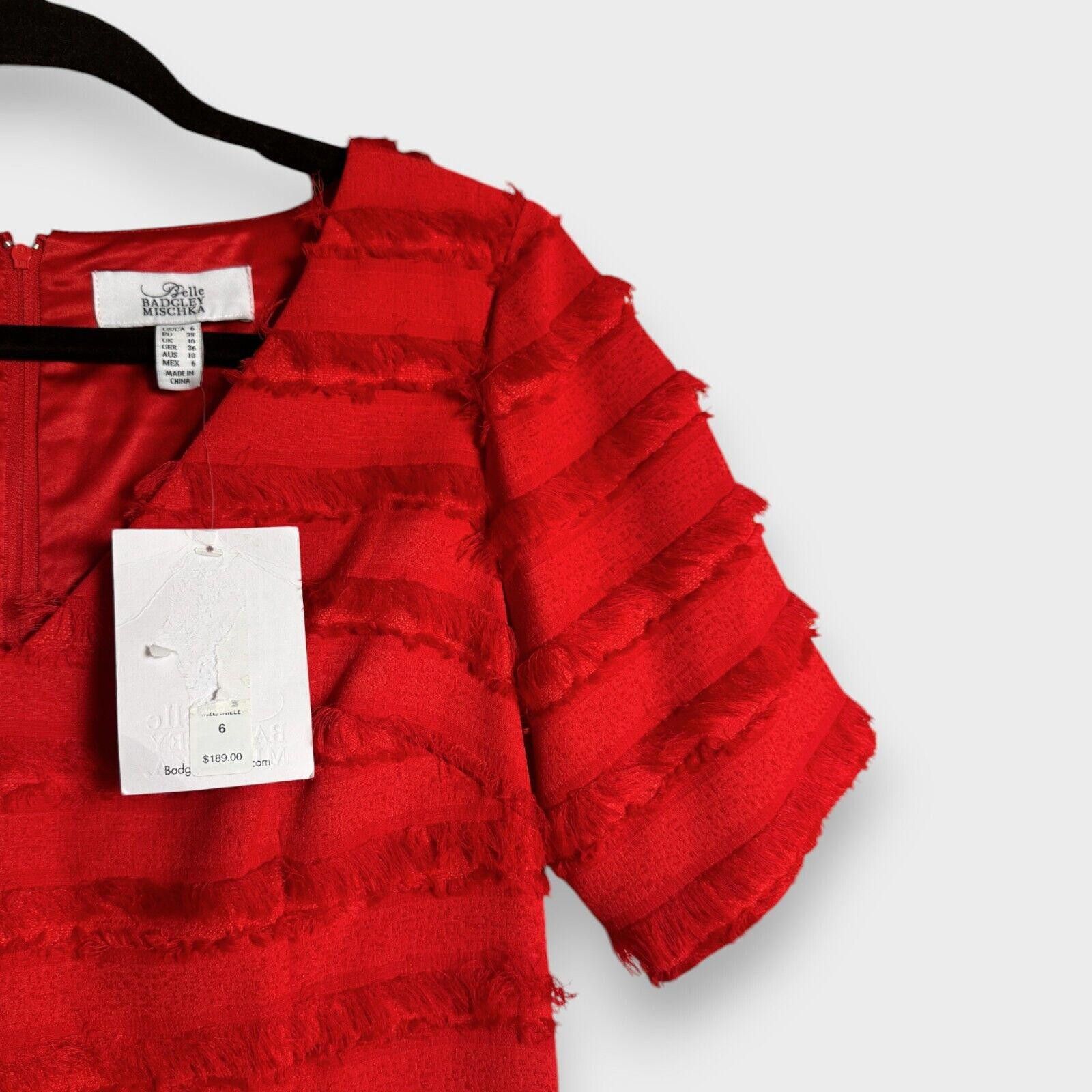 Badgley Mischka Badgley Mischka Dress Grace Red Fringe Size 6 Cocktail Party Size M / US 6-8 / IT 42-44 - 7 Thumbnail