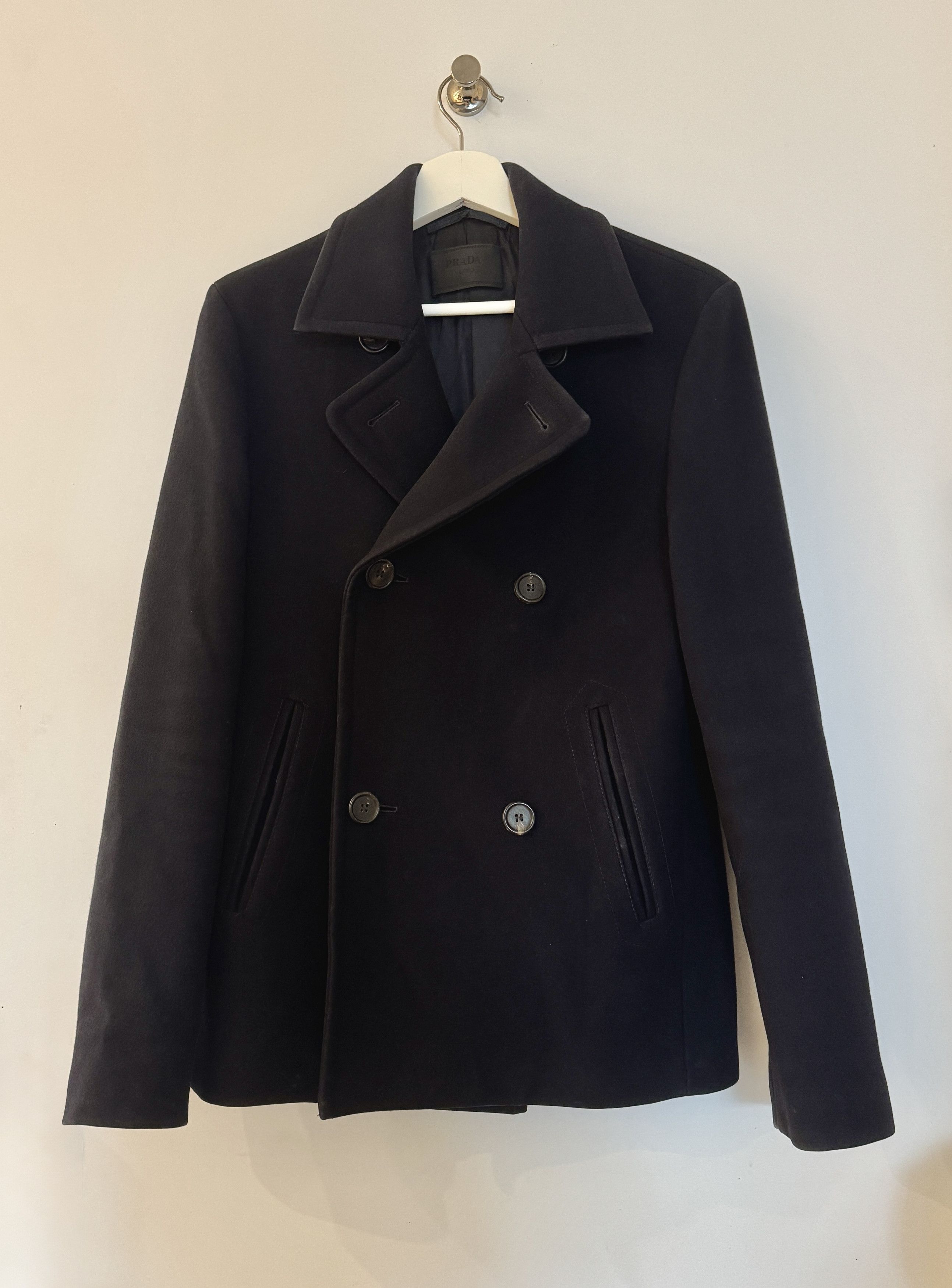 Prada Double Breasted Wool Pea Coat Size US M / EU 48-50 / 2 - 1 Thumbnail
