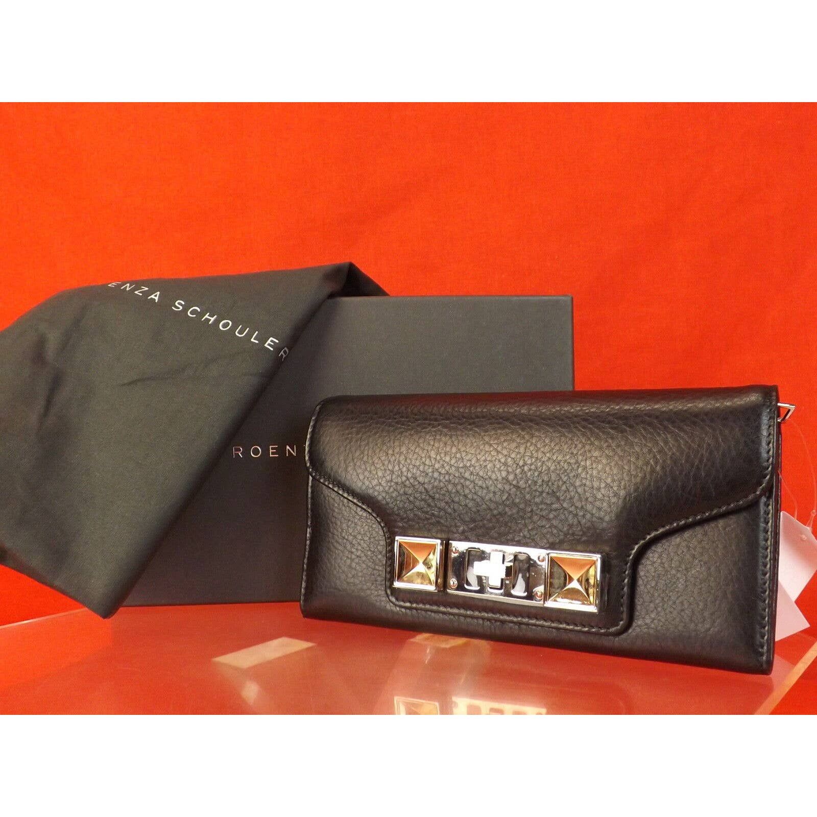 BLACK TEXTURE LEATHER PS11 CONTINENTAL CLUTCH WALLET $685