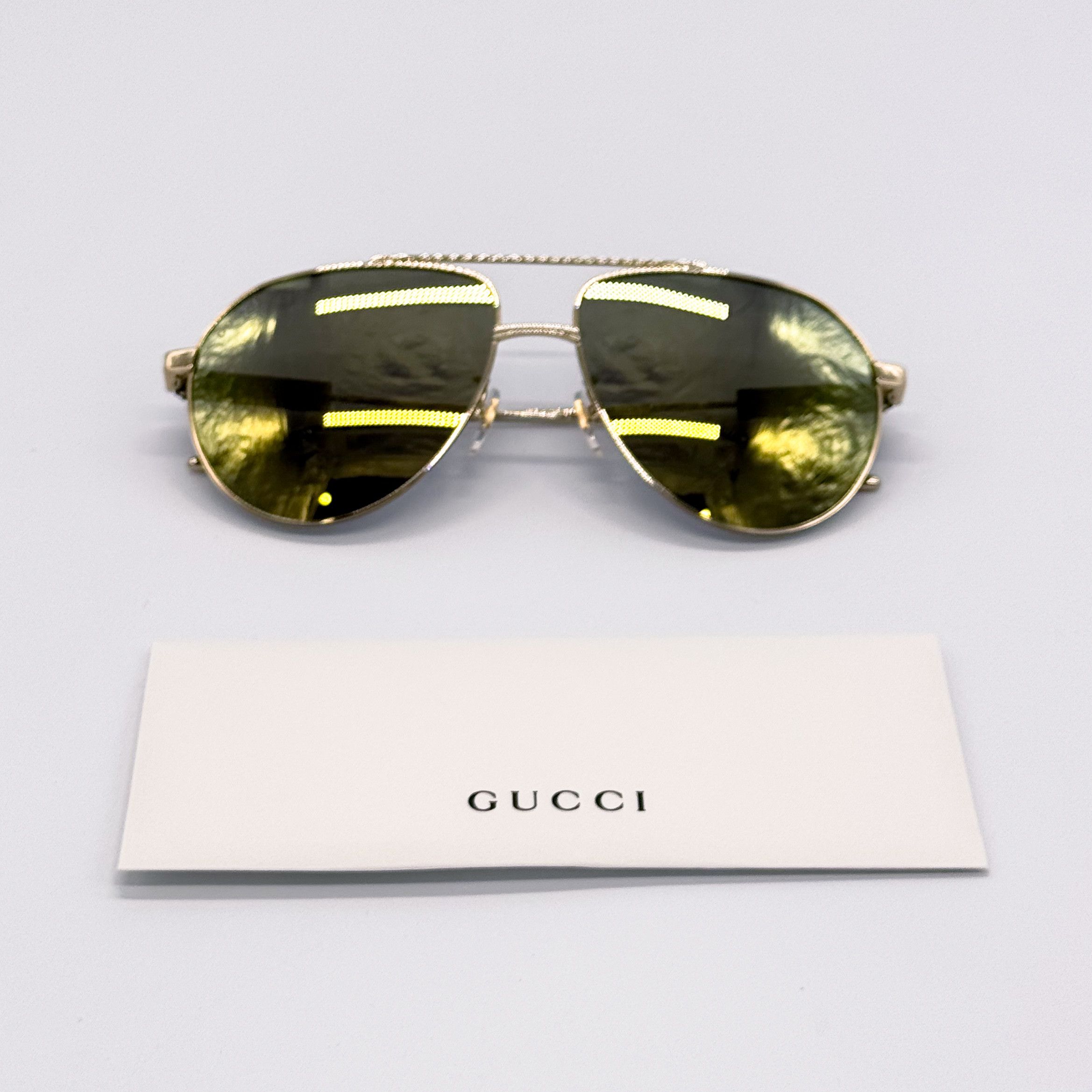 Gucci NEW GUCCI GG1311S 002 UNISEX METAL AVIATOR SUNGLASSES Size ONE SIZE - 12 Thumbnail
