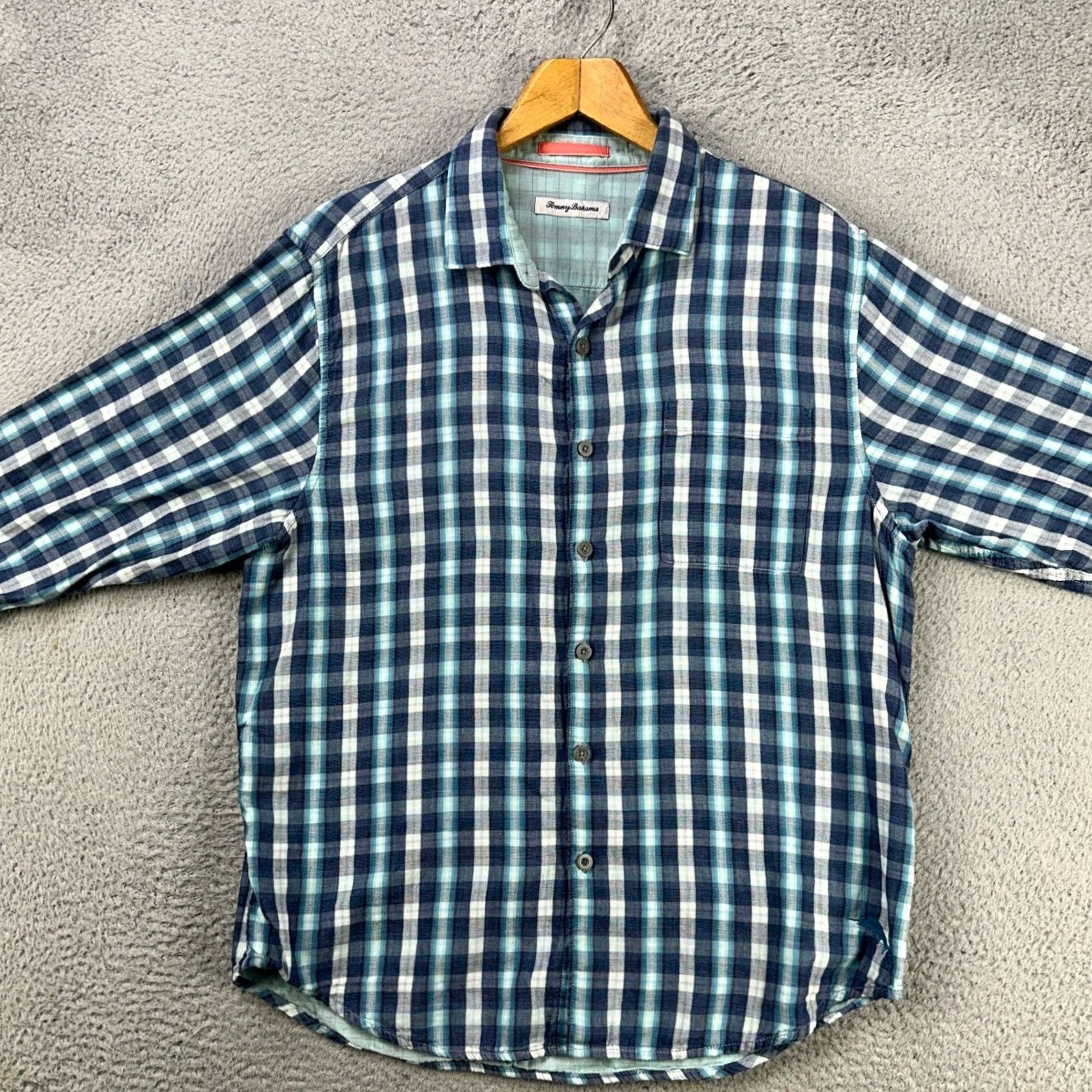 Tommy Bahama Tommy Bahama Shirt Mens Large Blue White Plaid Button Down Long Sleeve Casual Size US L / EU 52-54 / 3 - 2 Thumbnail