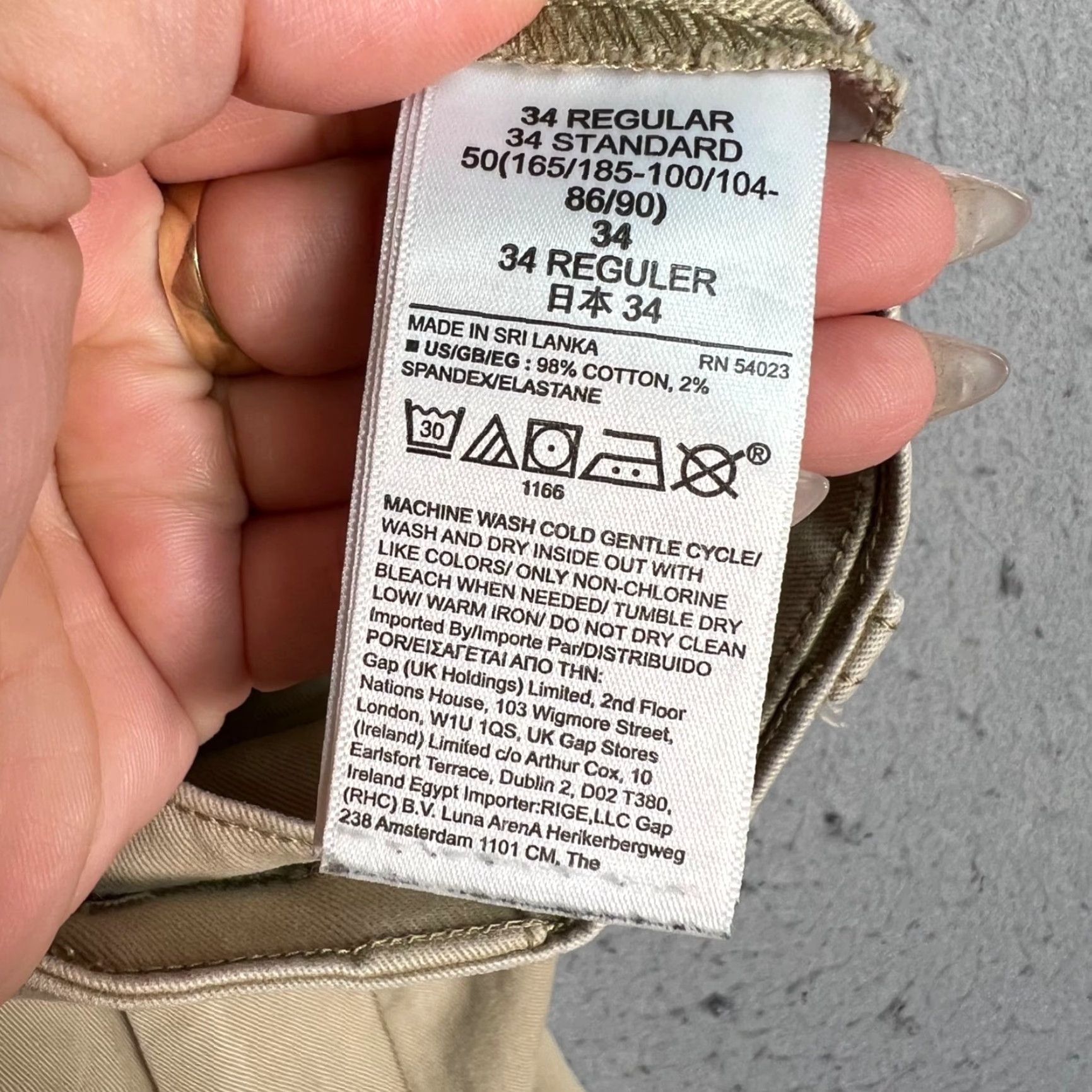 Gap Gap Mens Pants 34 Beige Khaki Casual Chino Regular Straight Leg Size US 34 / EU 50 - 4 Thumbnail