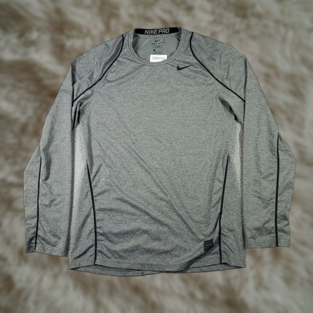 Nike Nike T Shirt Mens Small Gray Pro Swoosh Active Work Out Long Sleeve Size US S / EU 44-46 / 1 - 1 Thumbnail