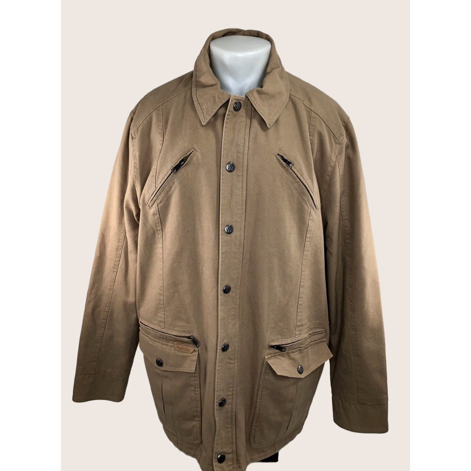Vintage Powder River Billings Canvas Jacket - XXL Western Chore Coat Mens Tan/Brown Exc. Jacket Size US XXL / EU 58 / 5 - 1 Thumbnail