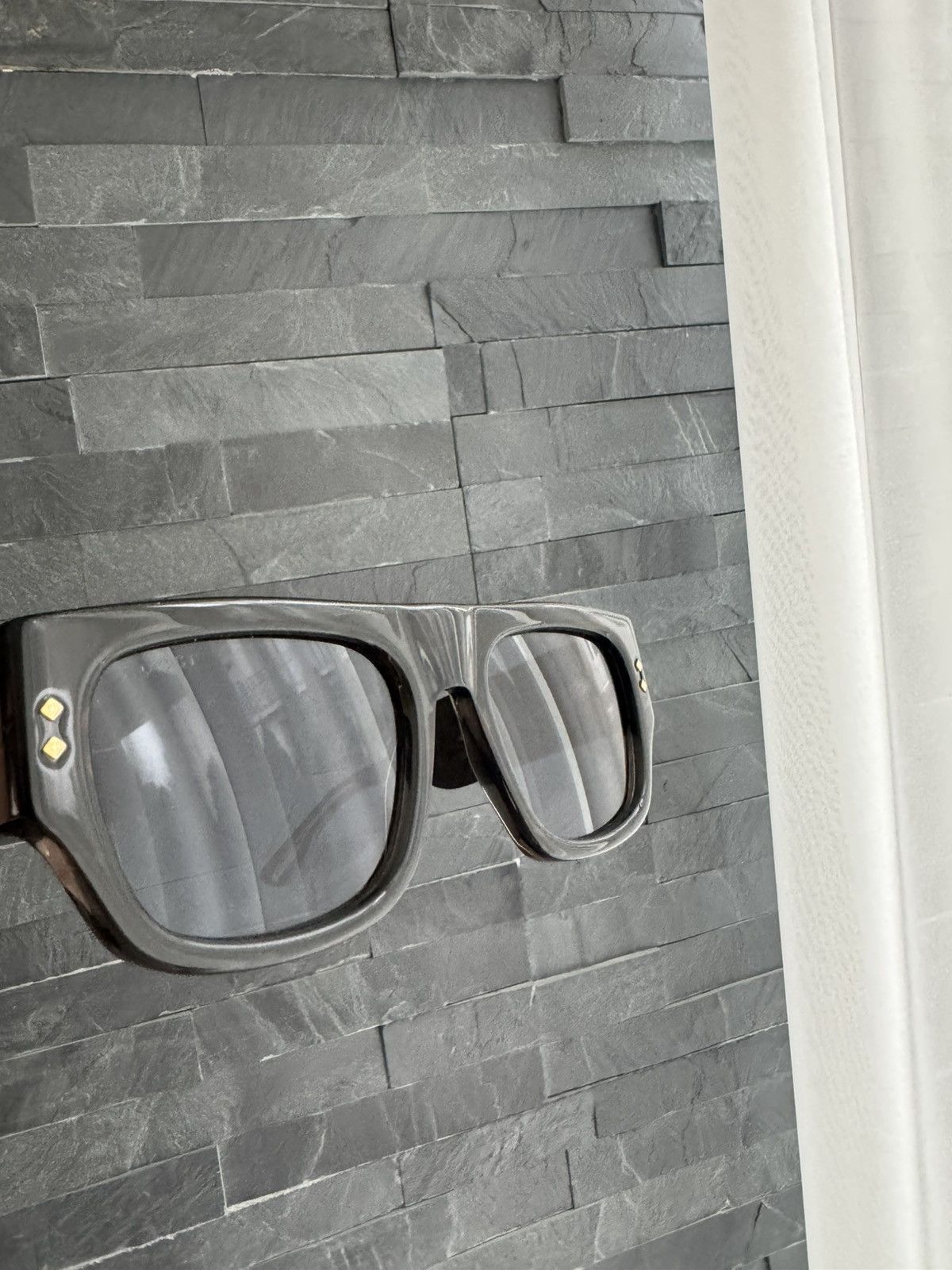 Gucci Gucci logo engraved square-frame Sunglasses Size ONE SIZE - 6 Thumbnail