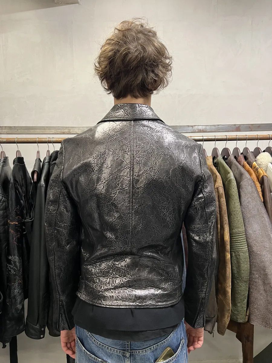 Designer × Emporio Armani × Vintage SS2017 Emporio Armani Dark Grey Metalic Lamb Leather Jacket Size US M / EU 48-50 / 2 - 5 Thumbnail