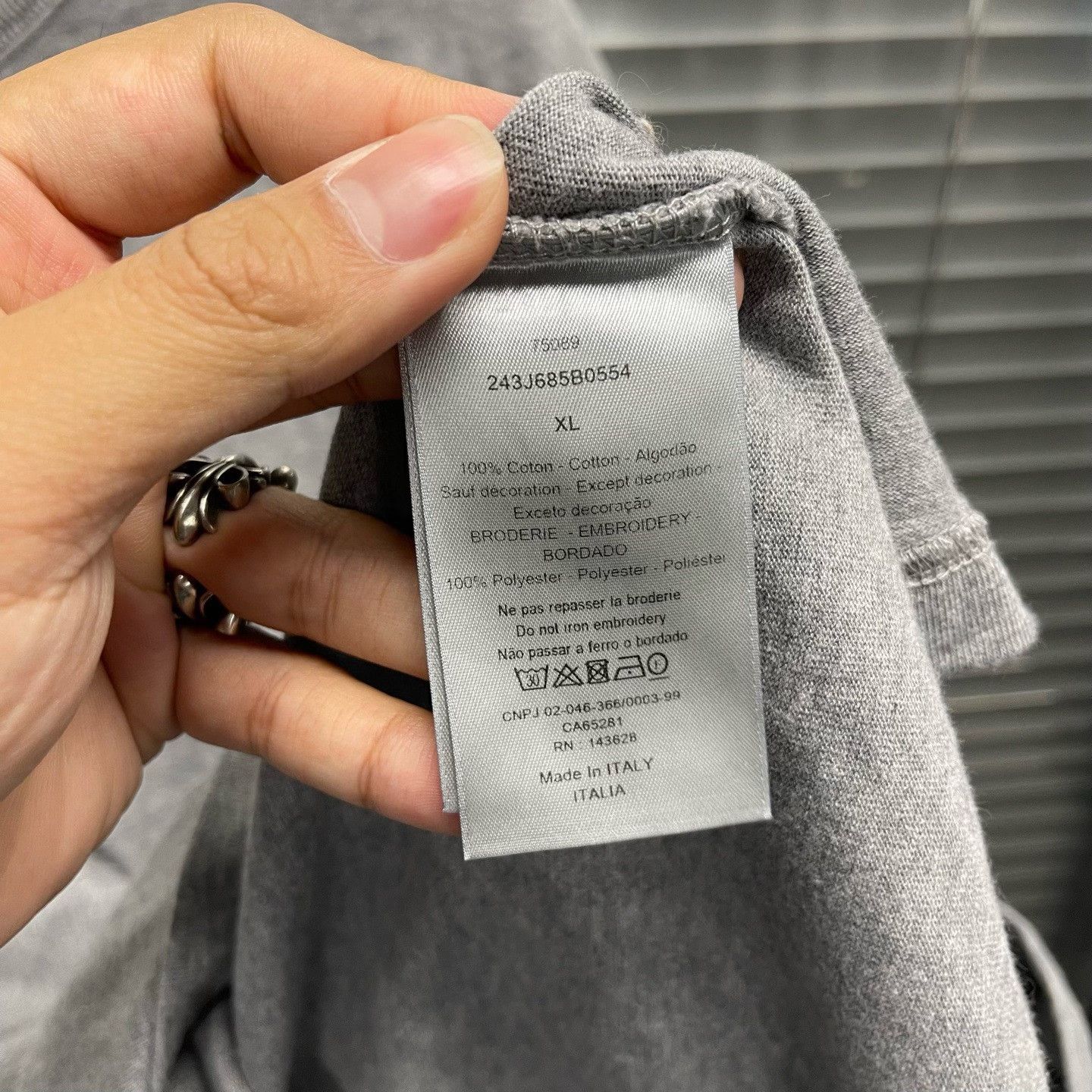 Dior Dior Grey Oversized Logo T-Shirt Size US XL / EU 56 / 4 - 5 Thumbnail