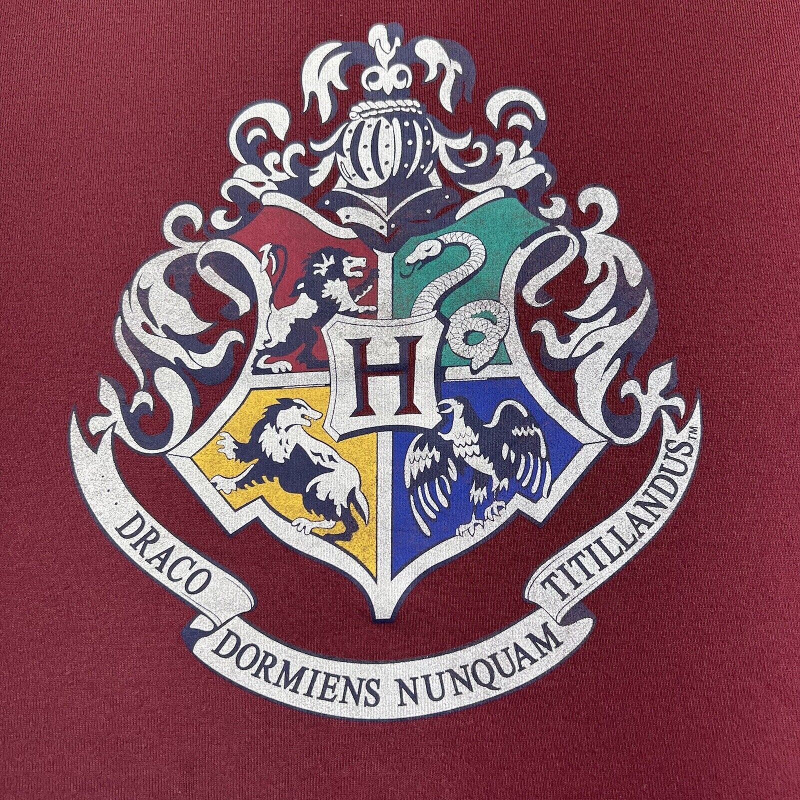Universal Studios Harry Potter Large Maroon Sweater Hogwarts Houses Design Size L / US 10 / IT 46 - 4 Thumbnail