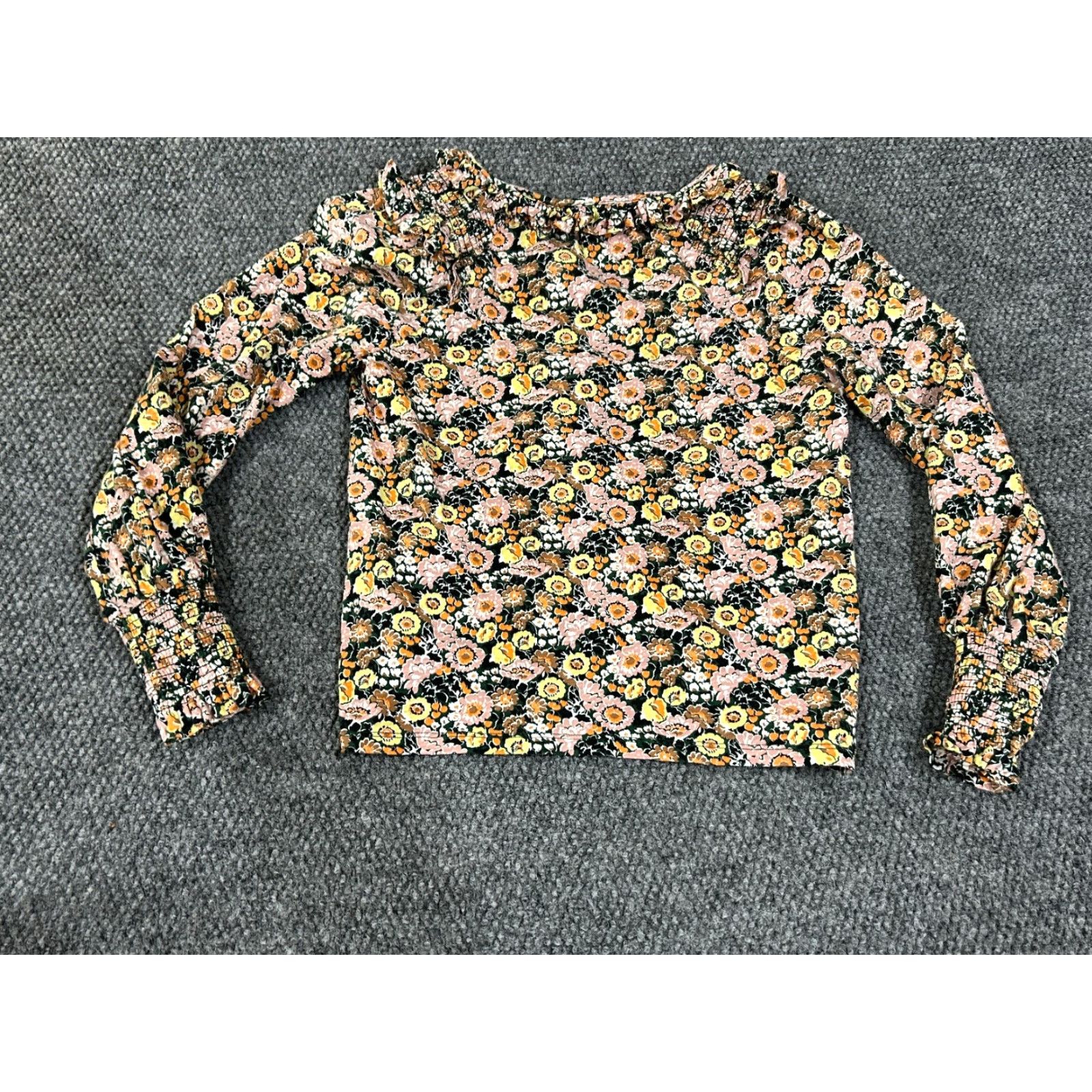Boden Boden Blouse Womens 2 Blue Floral Bell Sleeve V-Neck Cotton Casual Spring Summer Pockets 2 Regular Size XS / US 0-2 / IT 36-38 - 6 Thumbnail