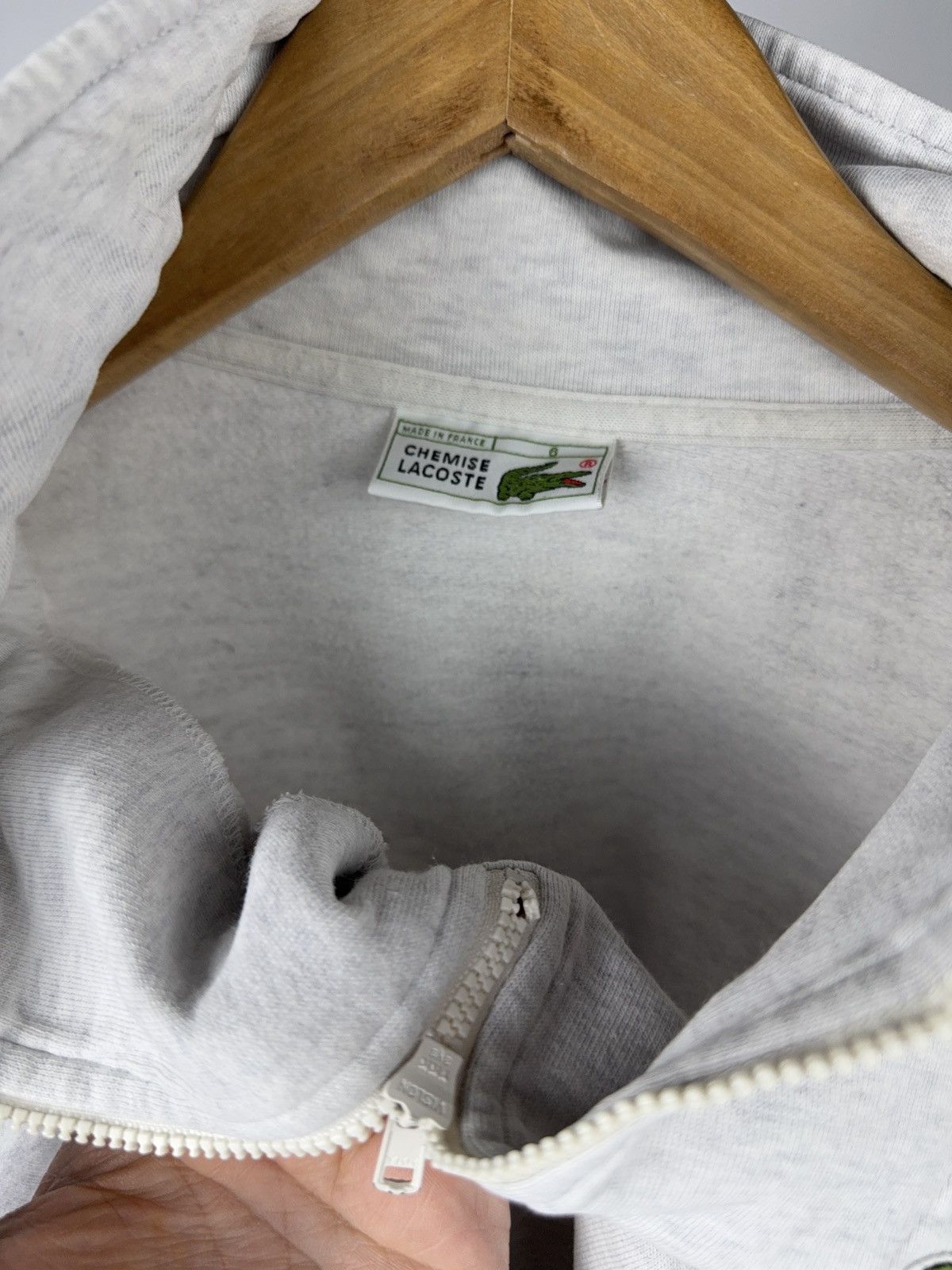 Lacoste 80s Chemise Lacoste Half Zip Sweatshirt Grey Made in France Size US M / EU 48-50 / 2 - 4 Thumbnail