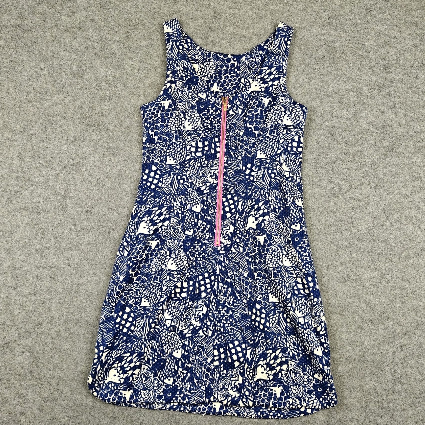 Lilly Pulitzer Lilly Pulitzer Dress Womens 2 Blue Floral Jacquard Embroidered Shift Mini Size XS / US 0-2 / IT 36-38 - 3 Thumbnail