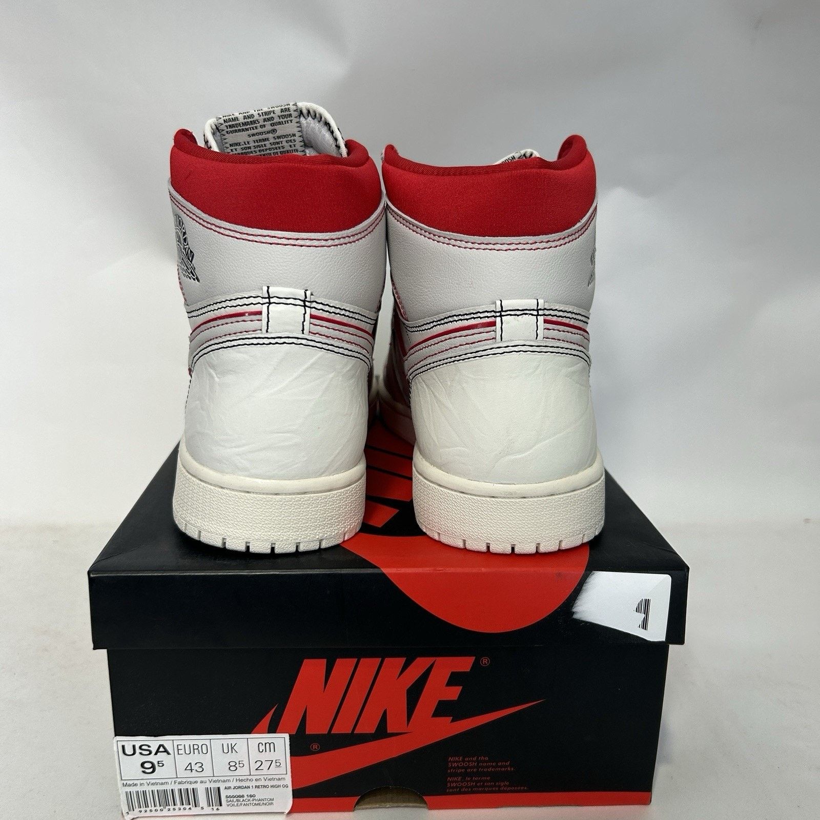 Jordan Brand Nike Air Jordan 1 Retro High OG “Phantom Gym Red” Size US 9.5 / EU 42-43 - 4 Thumbnail