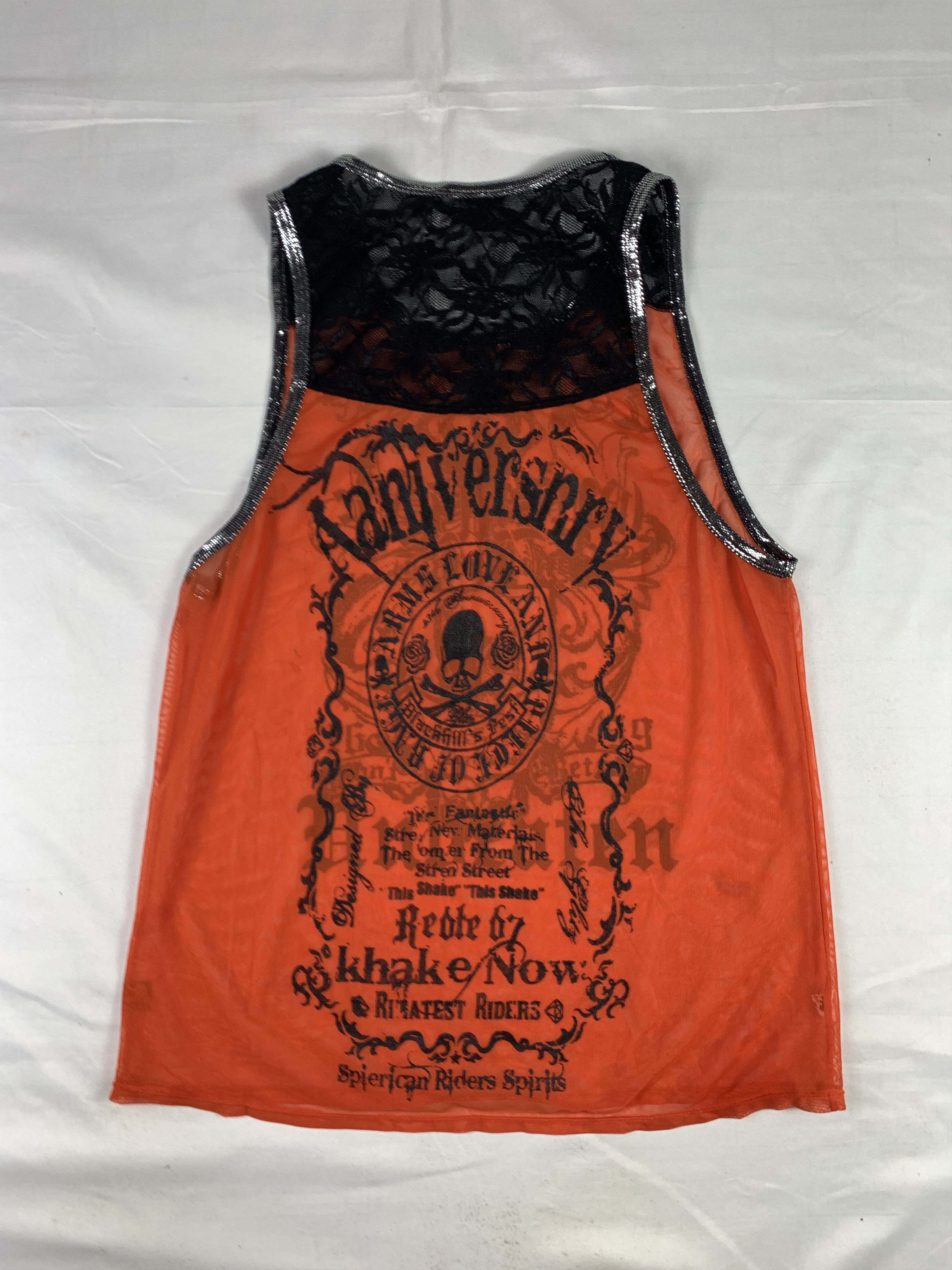 Japanese Brand Opemine Skull Poem Mesh Trim Jersey (Free) Size ONE SIZE - 4 Thumbnail