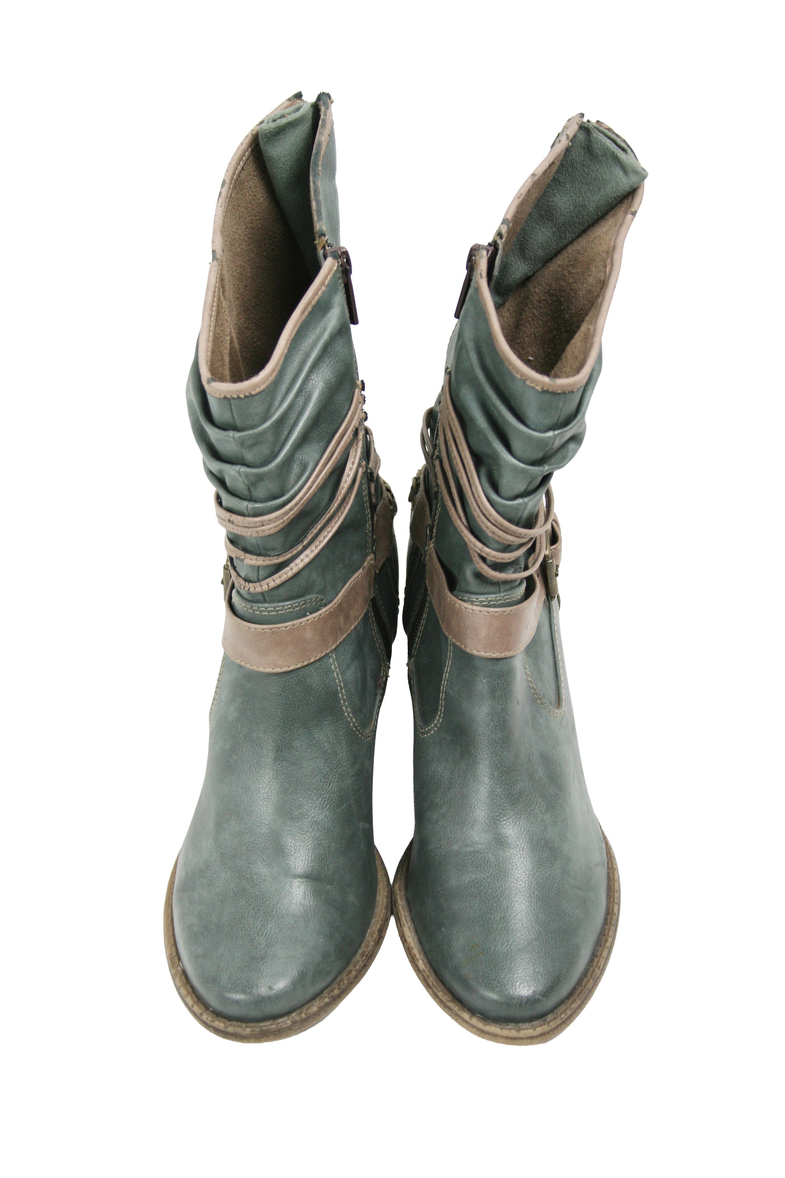 Mustang 00S Y2K Avant Garde Biker Laced Boots Vintage Size US 9 / IT 39 - 11 Thumbnail