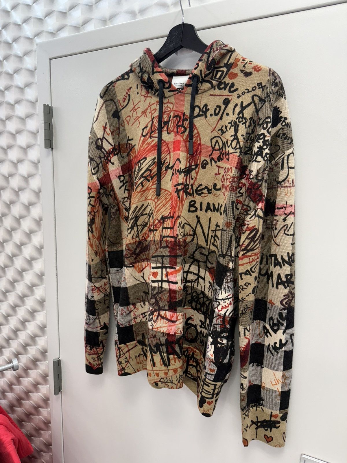 Burberry Burberry Graffiti-Print Checked Hoodie Size US L / EU 52-54 / 3 - 3 Thumbnail