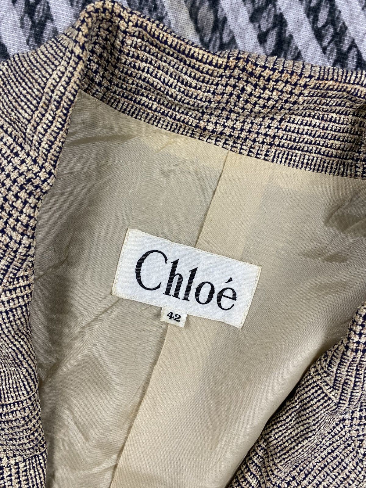 Chloe Vintage Chloe Double Button Plaid Blazer Size S / US 4 / IT 40 - 9 Thumbnail
