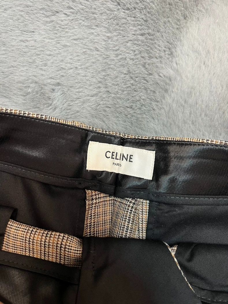 Celine CELINE Camel check wool micro-flared trousers Size 32" / US 10 / IT 46 - 3 Thumbnail