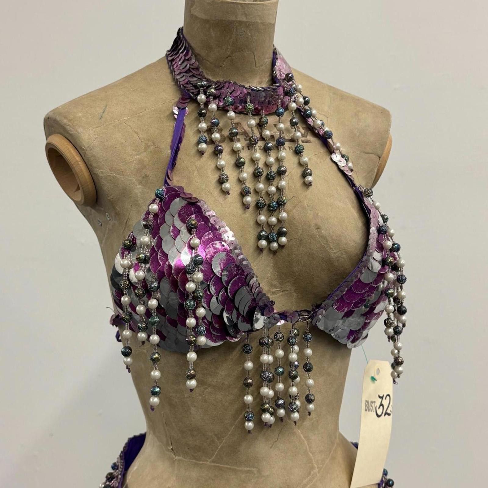 Other Vintage Purple & Silver Sequin Showgirl Costume Set Size ONE SIZE - 3 Thumbnail