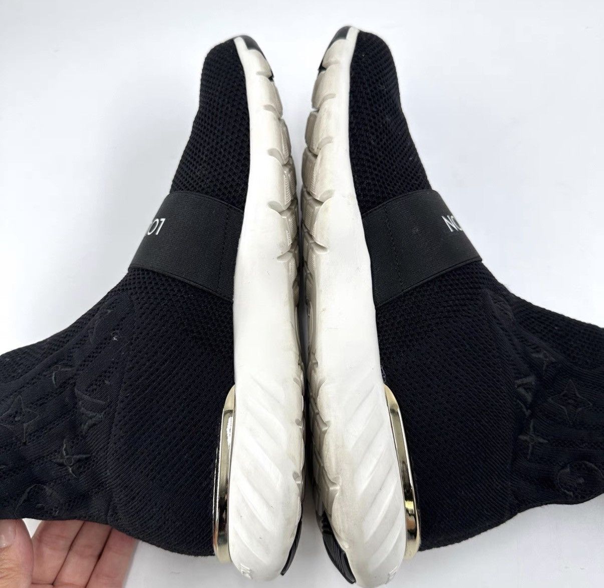 Louis Vuitton Louis Vuitton Black Logo Print Sock Shoes K12 Size US 8 / IT 38 - 7 Thumbnail