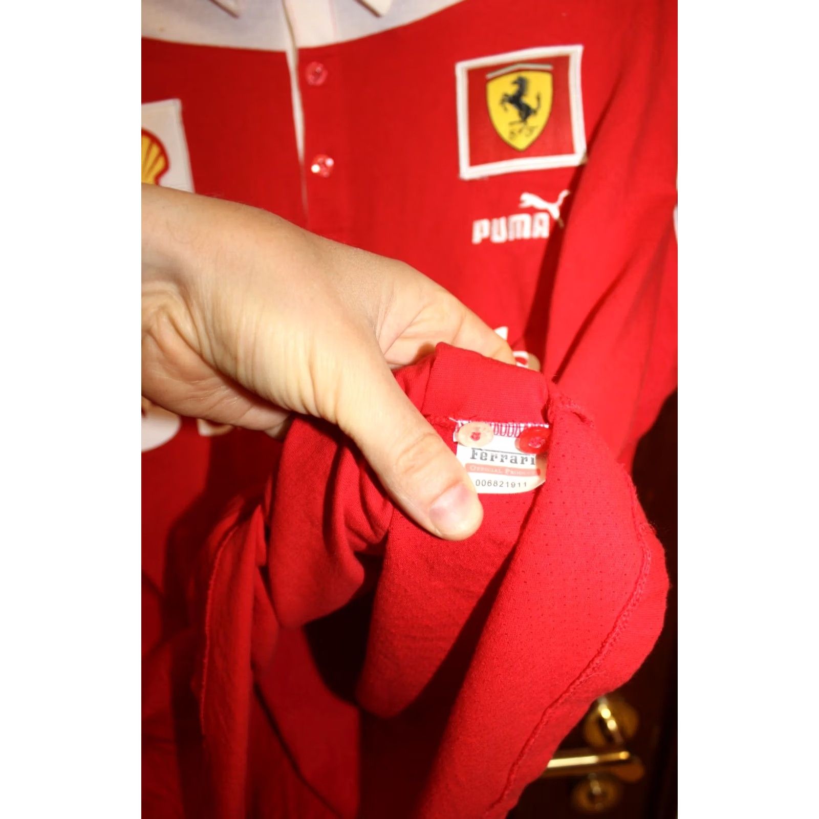 Ferrari VINTAGE Santander Ferrari Polo T-Shirt XL Unisex Adults Red 2000s Motorsport, Formula 1 Mens Women Boys Girls Size US XL / EU 56 / 4 - 4 Thumbnail