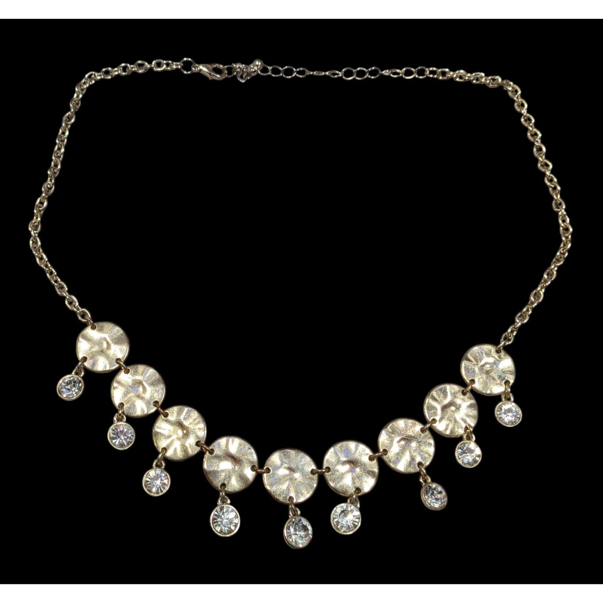 Other Brutalist Glam Gold Tone Charm Rhinestone Necklace Size ONE SIZE - 1 Thumbnail
