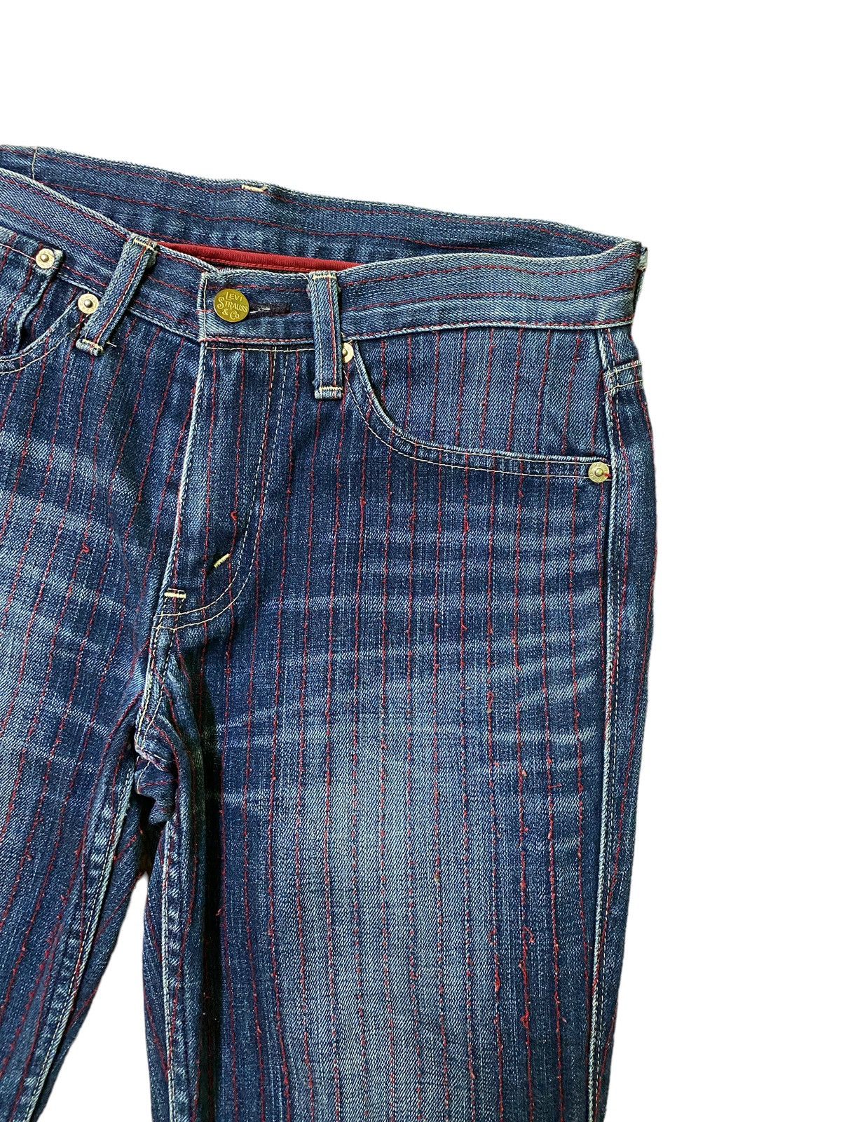 Levi's × Levi's Vintage Clothing × Vintage Vintage Levi's Japan Red Striped Distressed Denim Jeans Size US 28 / EU 44 - 5 Thumbnail