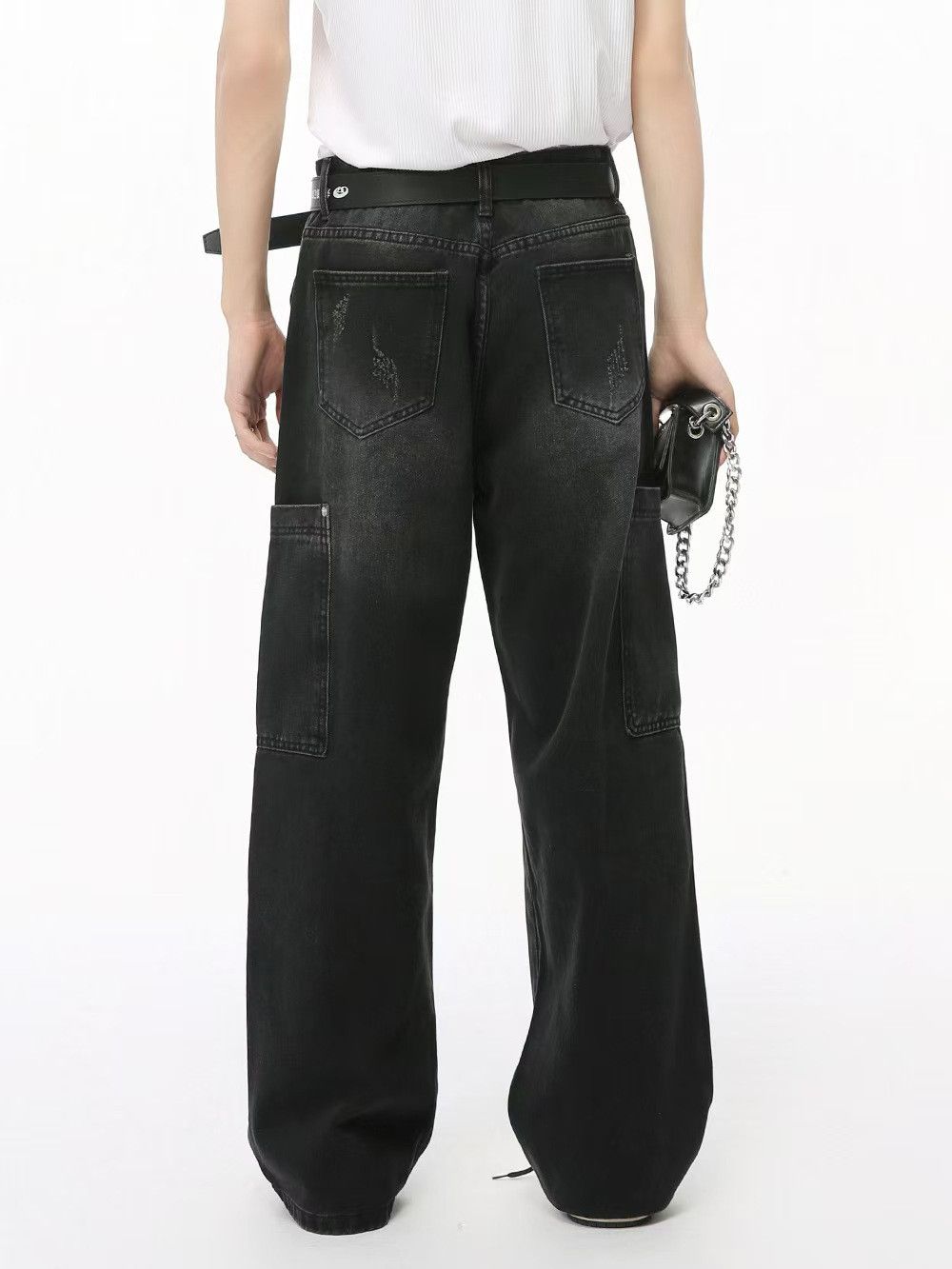 Japanese Brand × Jean High street ripped side pocket washed denim work trousers Size US 33 - 5 Thumbnail
