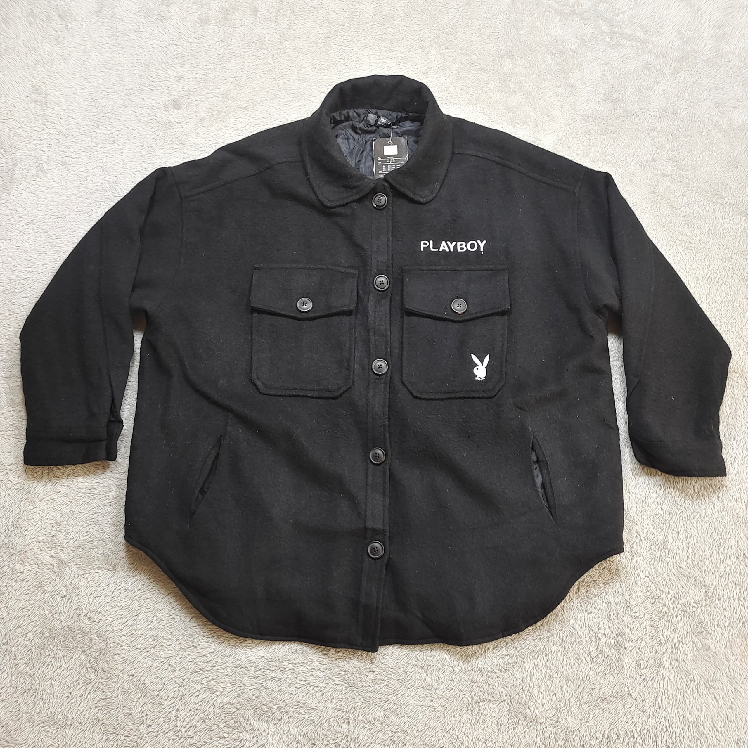 Playboy Playboy Bunny Vintage Black Wool Shacket Jacket (NWT) Size US M / EU 48-50 / 2 - 1 Thumbnail