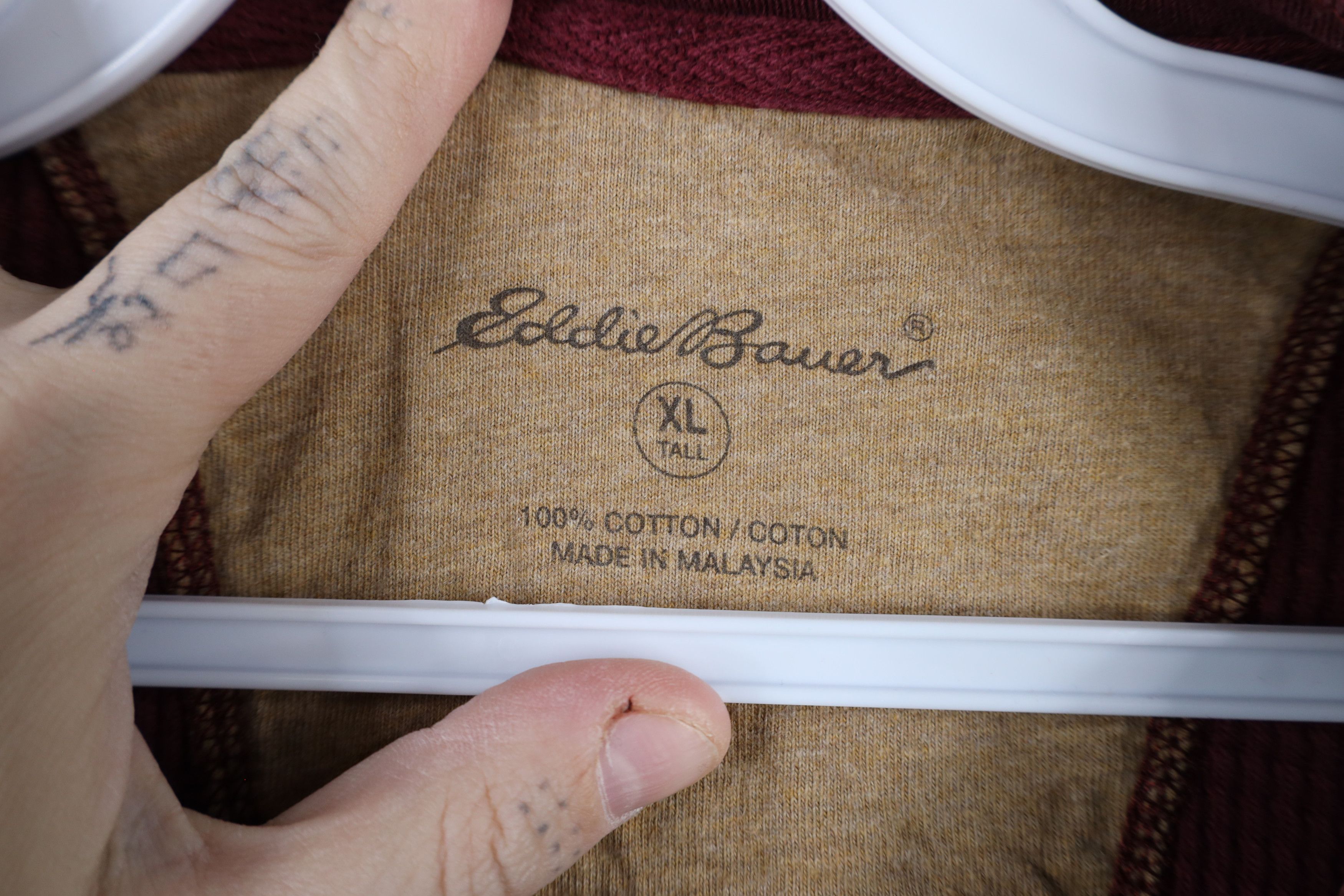 Eddie Bauer × Vintage Vintage Eddie Bauer Waffle Knit Long Sleeve Henley T-Shirt Size US XL / EU 56 / 4 - 5 Thumbnail