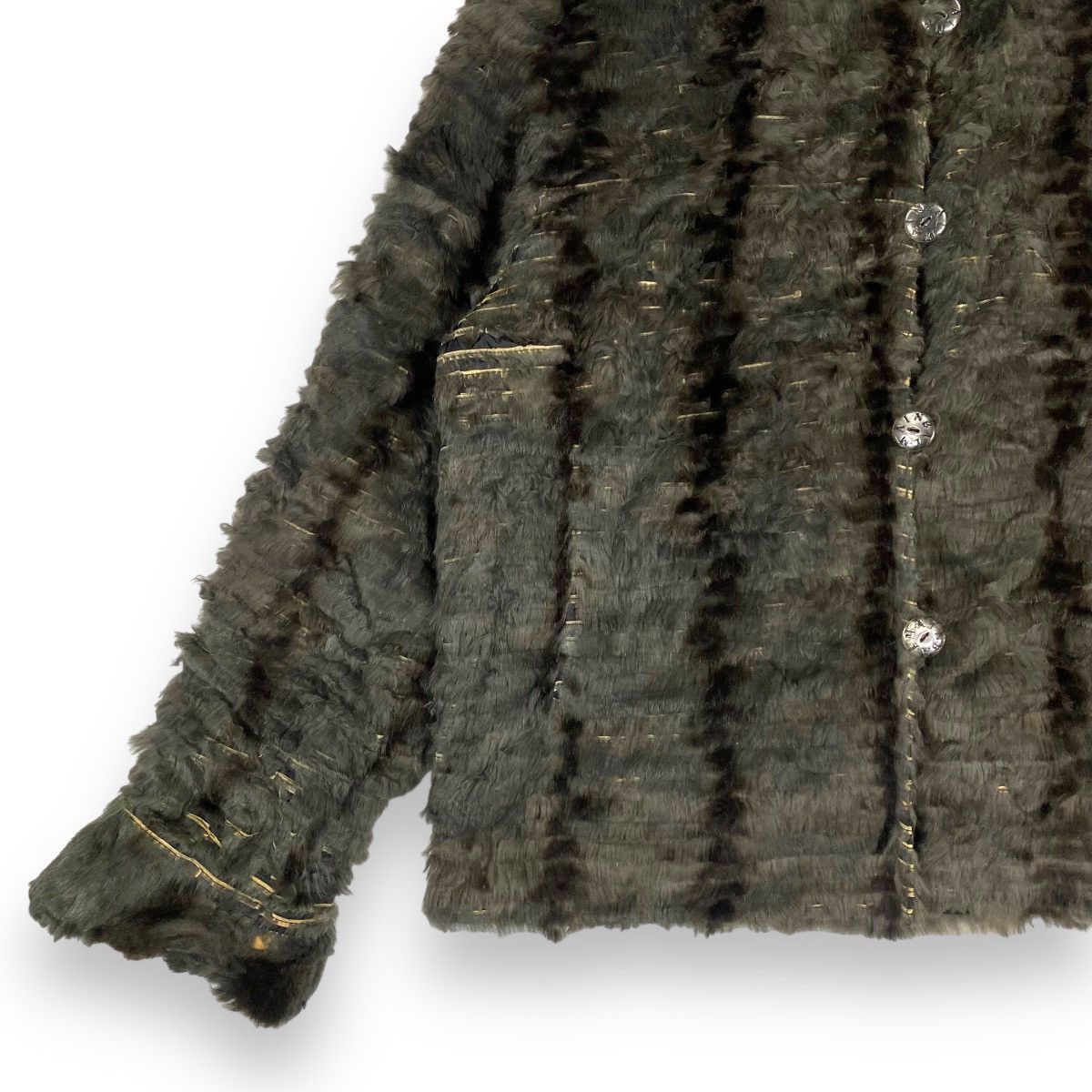 Balmain × Vintage VINTAGE BALMAIN PARIS RABBIT FUR & SILK REVERSIBLE JACKET Size L / US 10 / IT 46 - 4 Thumbnail