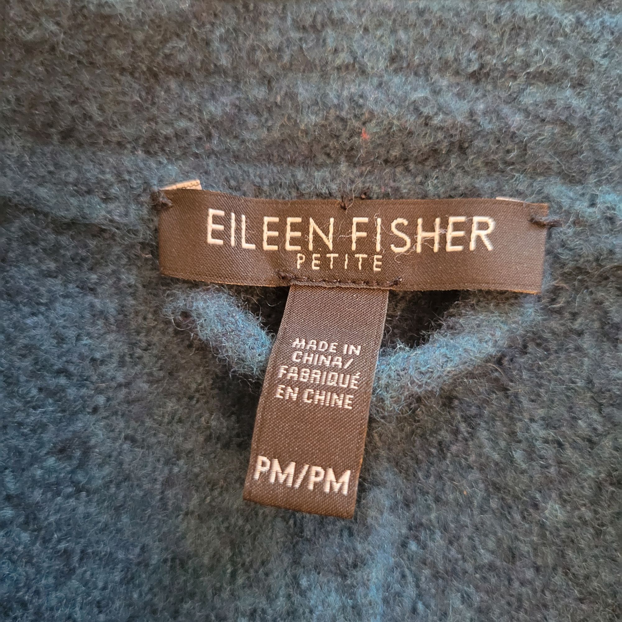 Eileen Fisher Eileen Fisher Blue Boiled Wool Asymmetrical Zip Moto Jacket Size M / US 6-8 / IT 42-44 - 4 Thumbnail