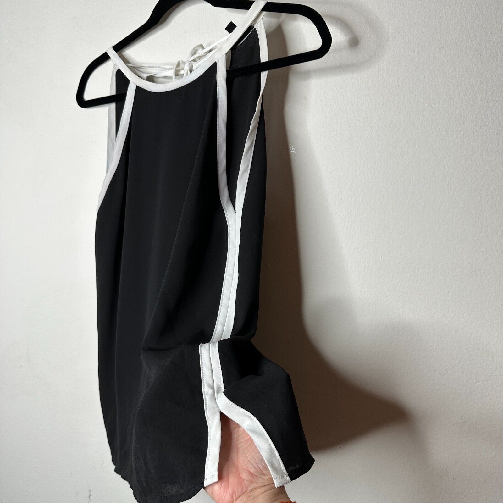 Other FATE Black & White Lined Stripe Tie Side Back Halter Top S Size S / US 4 / IT 40 - 5 Thumbnail