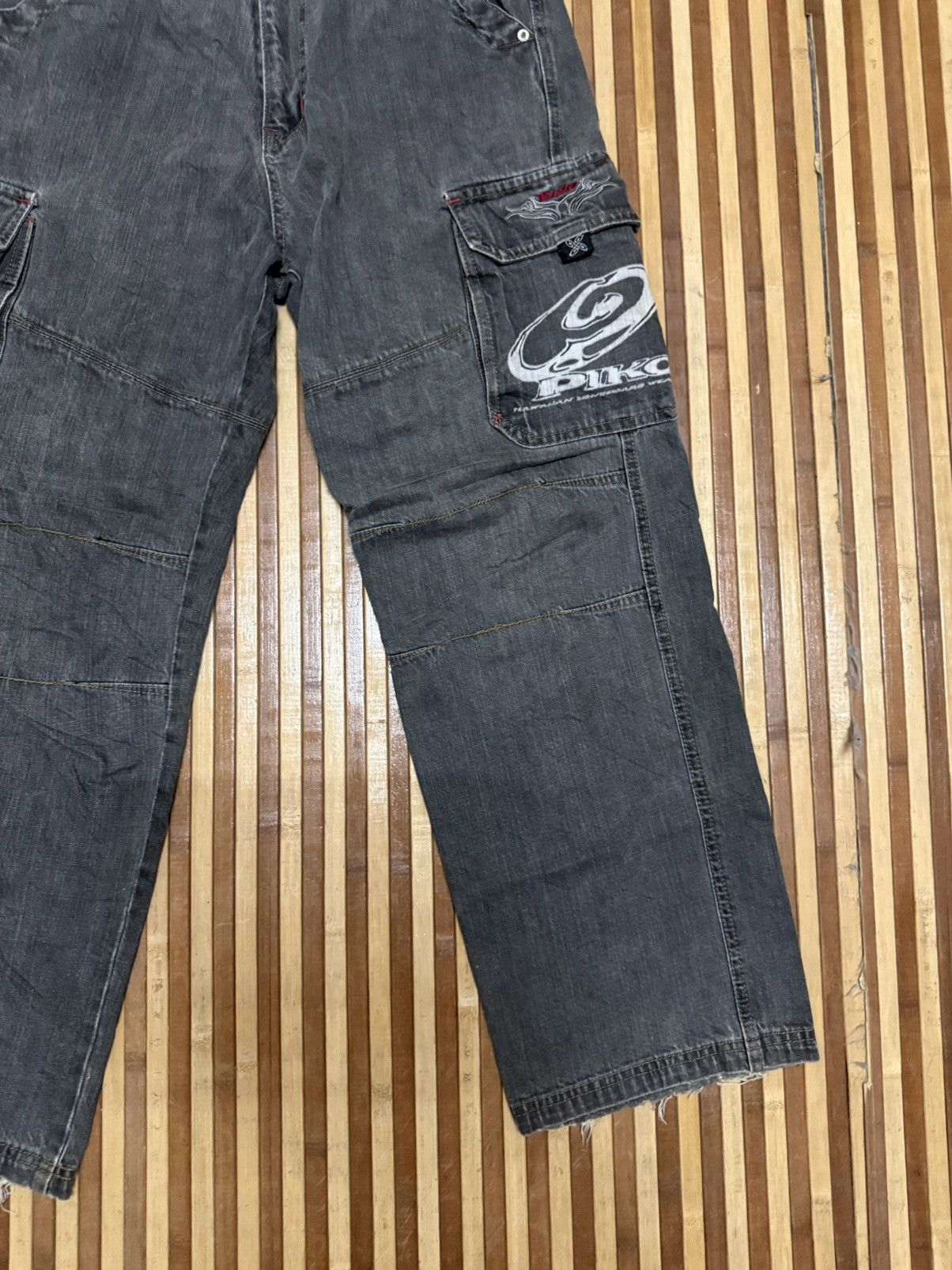 Japanese Brand Piko Hawaiian Denim Cargo Pants Y2K Japan Style / Streetwear Size US 28 / EU 44 - 3 Thumbnail