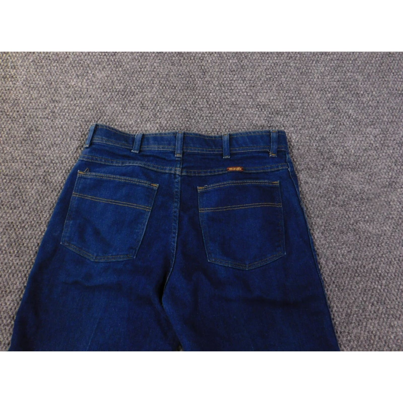 Wrangler Wrangler Jeans Mens 34x30 Straight Denim Workwear Blue Dark Wash Blue Denim Cowboy Pattern Pockets Zipper 34 30 Regular Mens Size US 34 / EU 50 - 7 Thumbnail