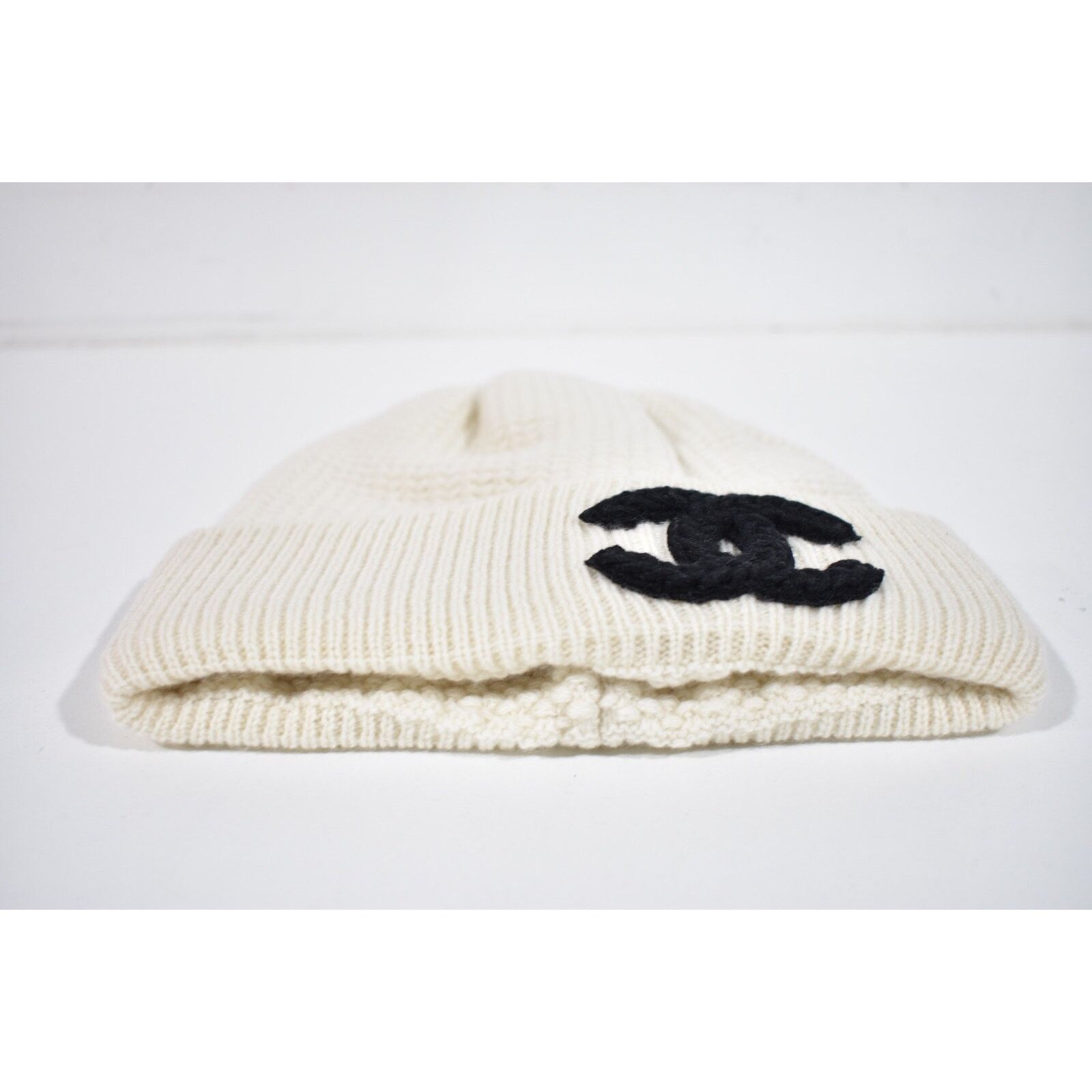 Chanel Chanel Cashmere Black Fold Over Beanie Winter Hat Cloche Size ONE SIZE - 9 Thumbnail