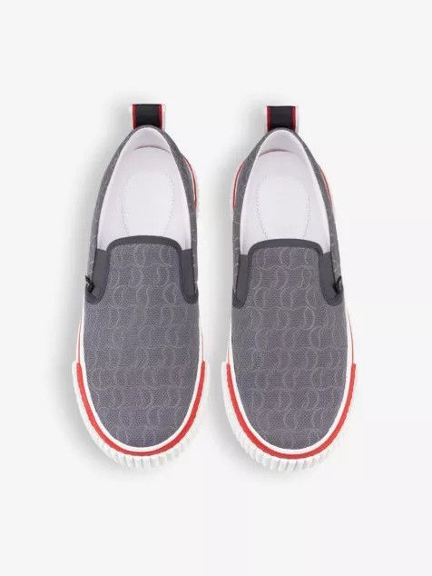 Christian Louboutin o1s1wg110225 Pedro Boat Flat Jacquard in Smoky Size US 12.5 / EU 45-46 - 2 Thumbnail